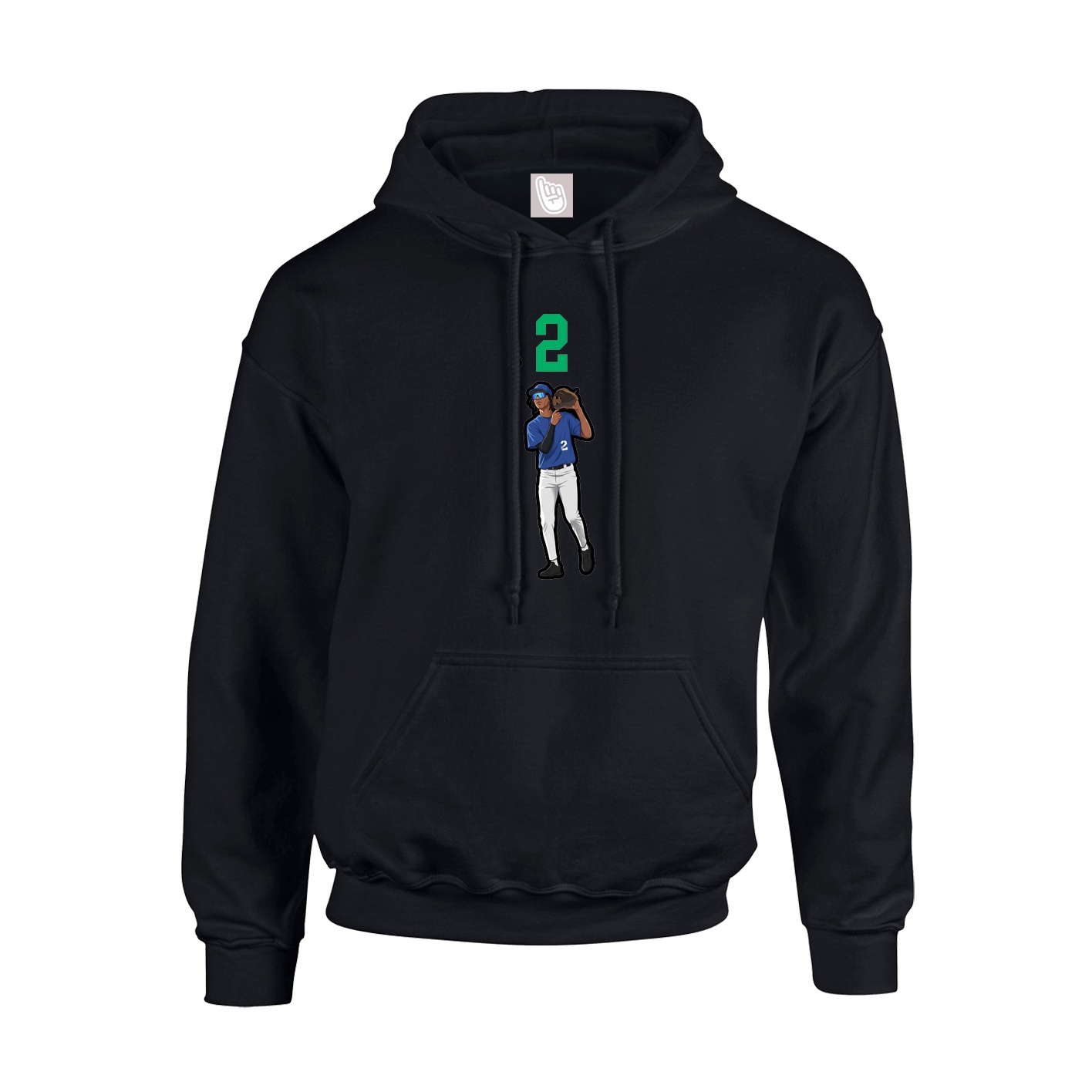 Hoodie — Number Top in Black