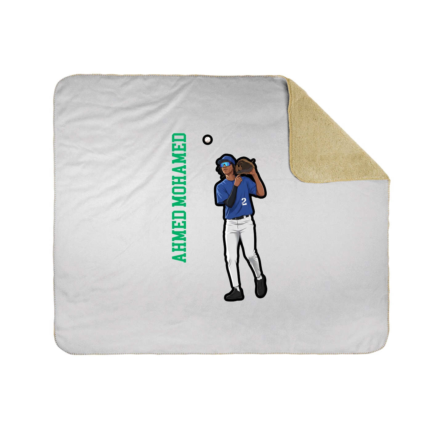 Throw Blanket — Name Vertical in White
