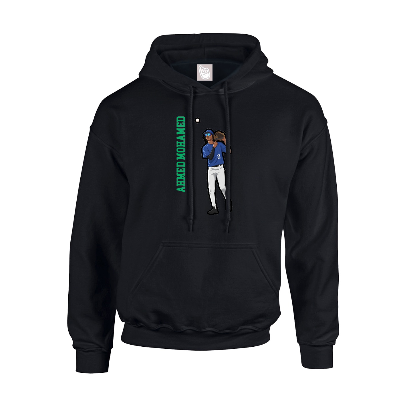 Youth Hoodie — Name Vertical in Black