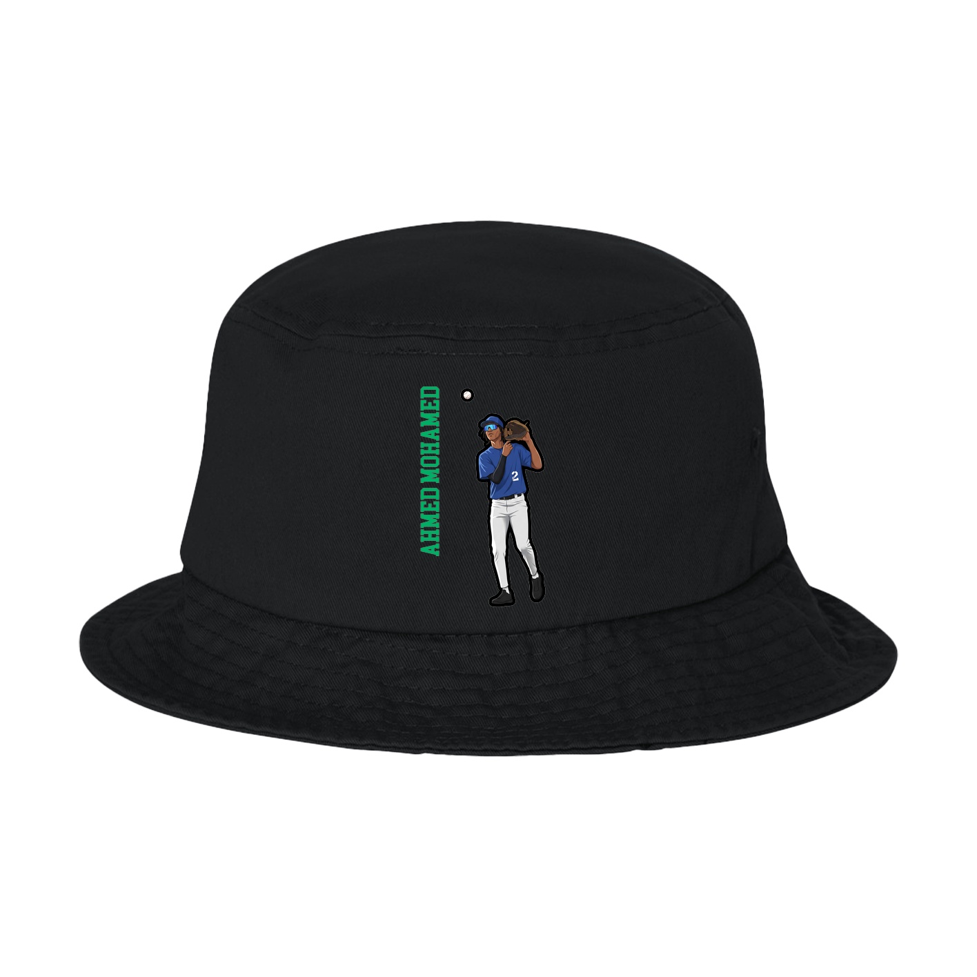 Bucket Cap — Name Vertical in Black