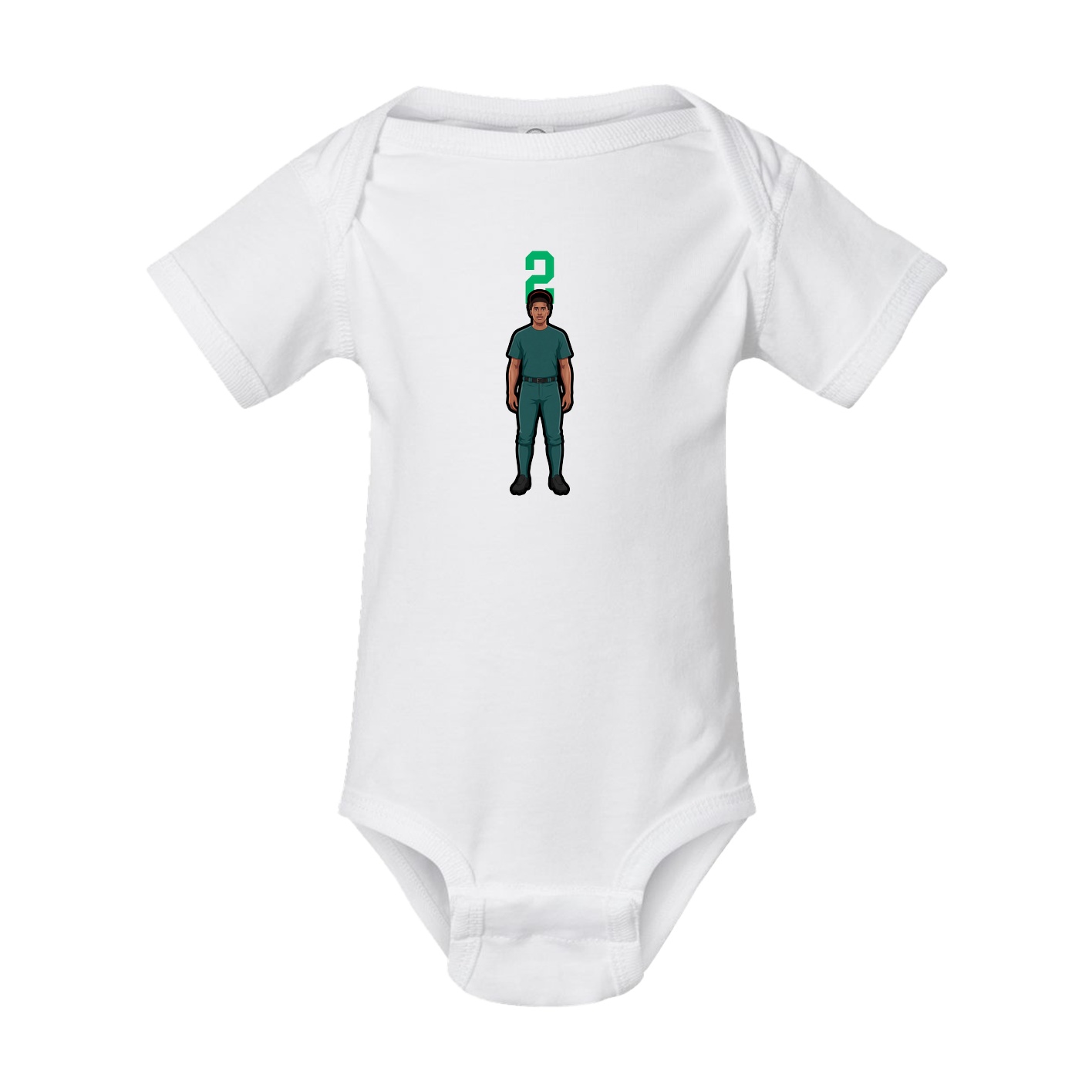 Baby Onesie — Number Top in White