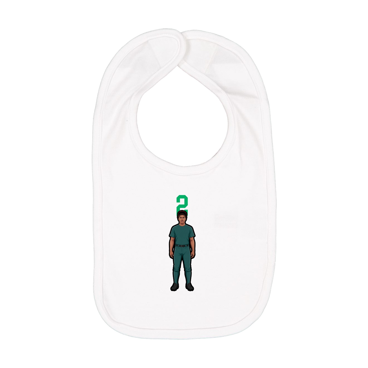 Infant Bib — Number Top in White