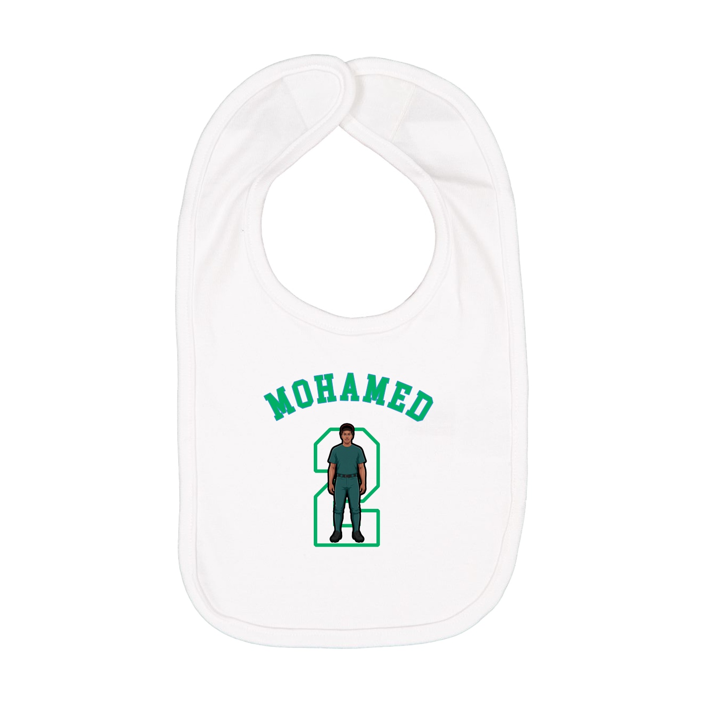 Infant Bib — Shirsey Arch in White