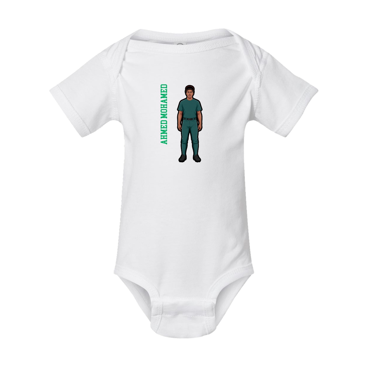 Baby Onesie — Name Vertical in White