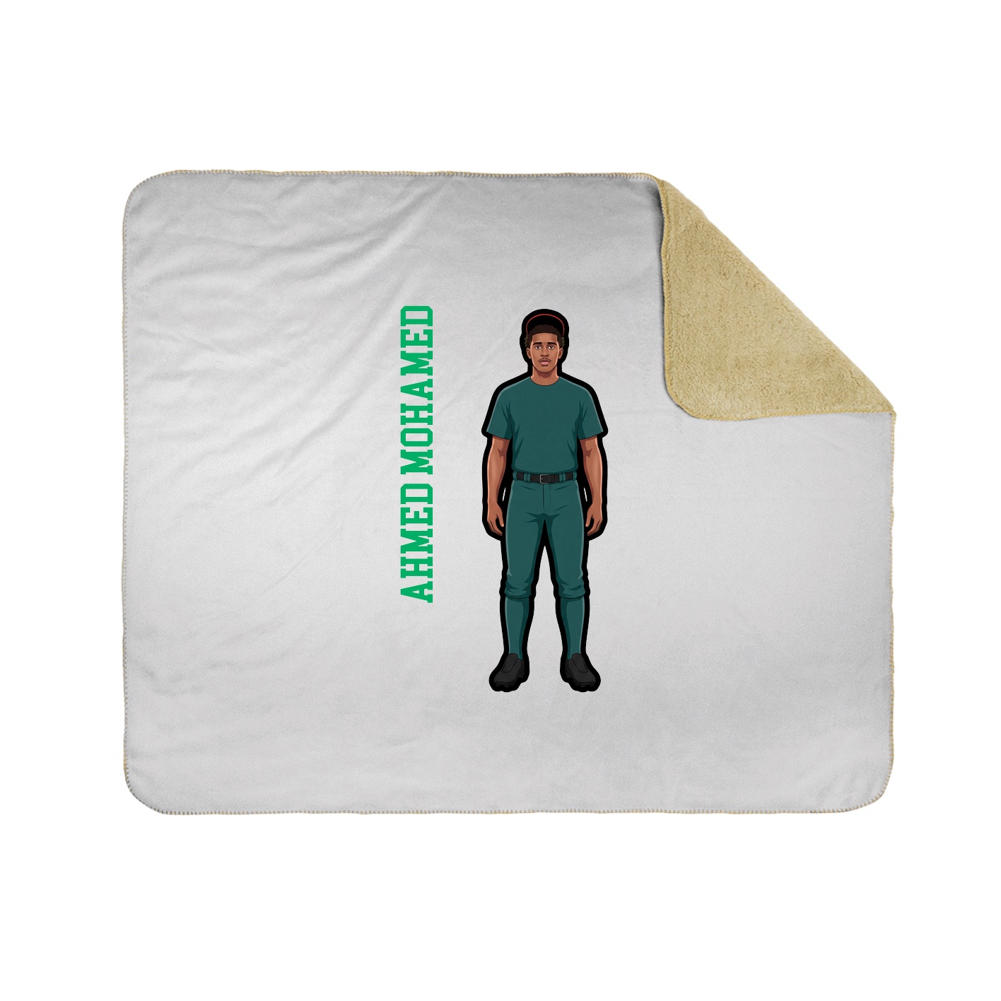 Throw Blanket — Name Vertical in White