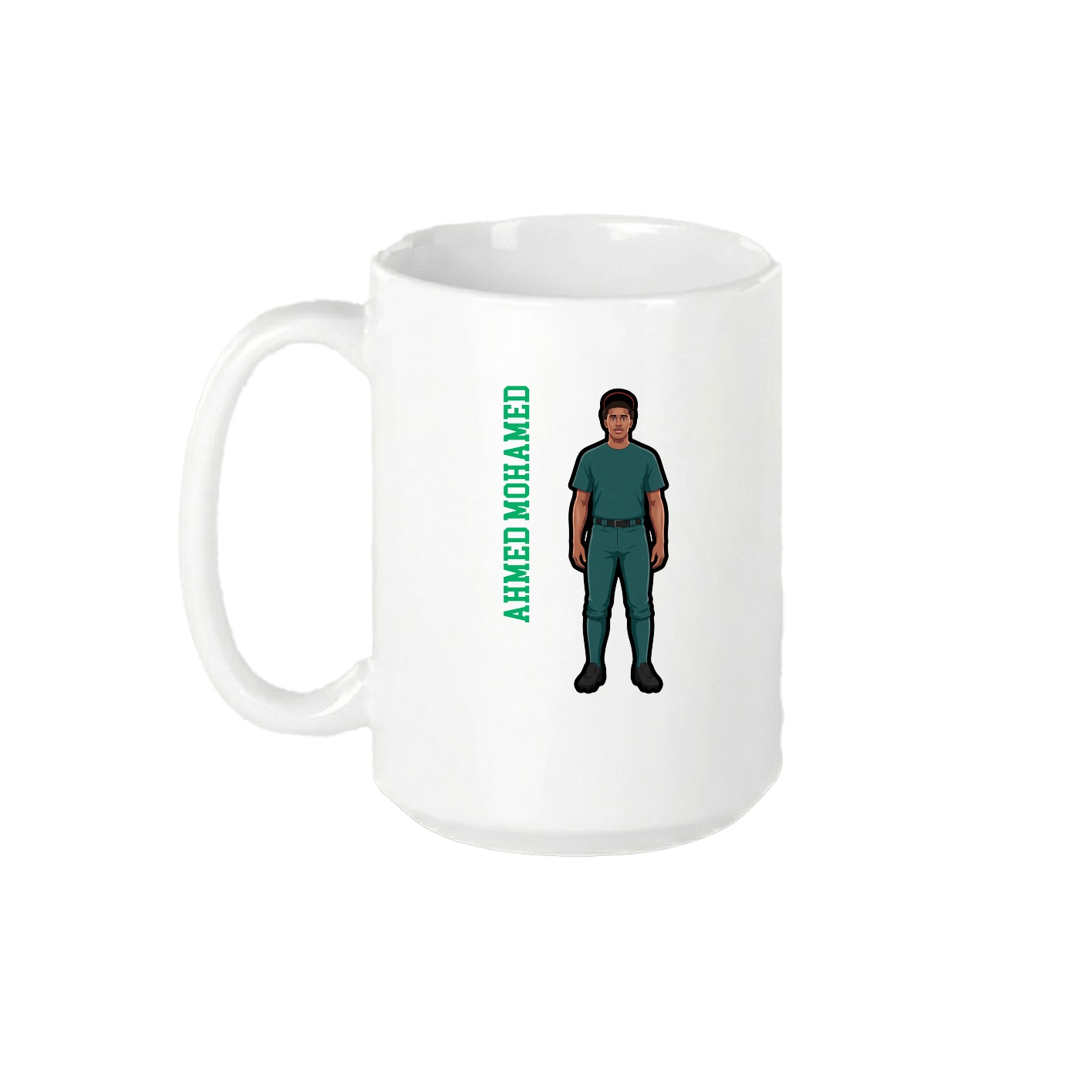 15oz Coffee Mug — Name Vertical in White