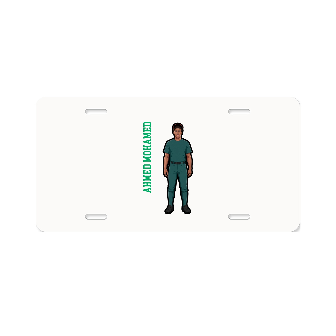License Plate — Name Vertical in Classic