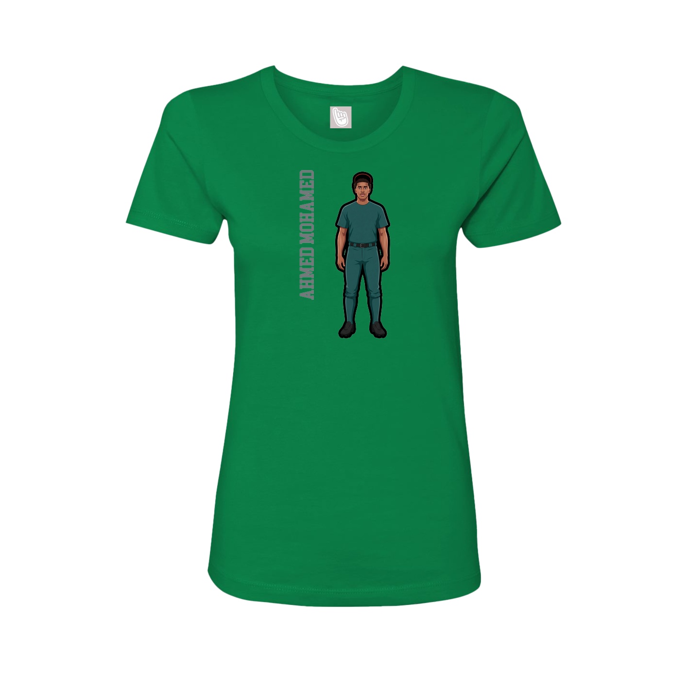 Womens Tee — Name Vertical in Green