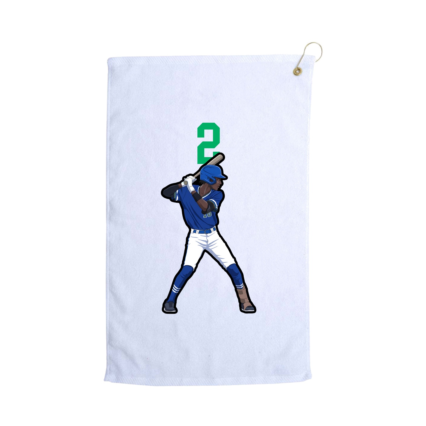 Golf Towel — Number Top in White