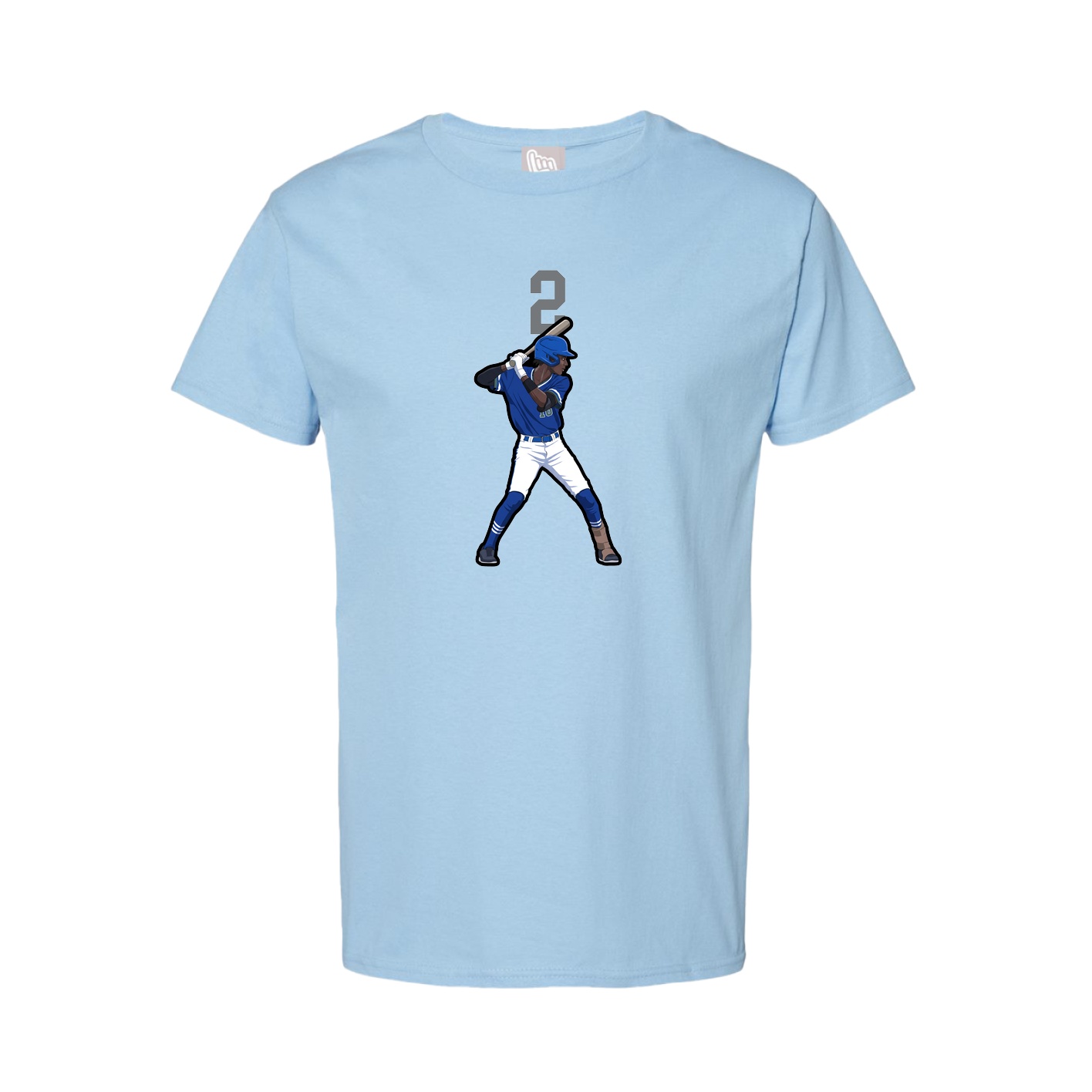Youth Tee — Number Top in Light Blue
