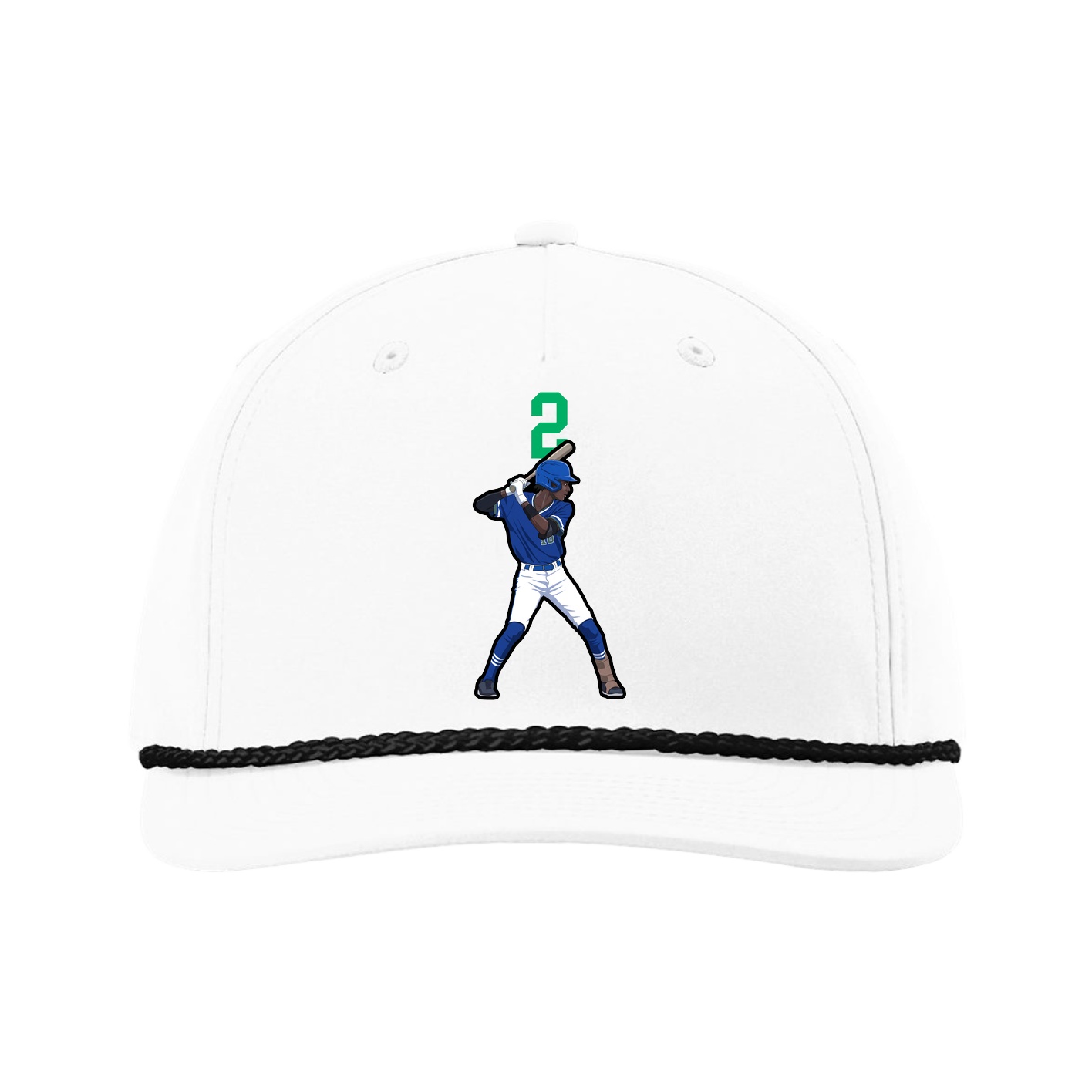 Five-Panel Classic Rope Cap — Number Top in White