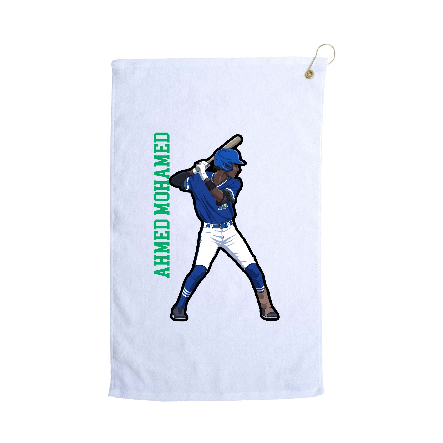 Golf Towel — Name Vertical in White