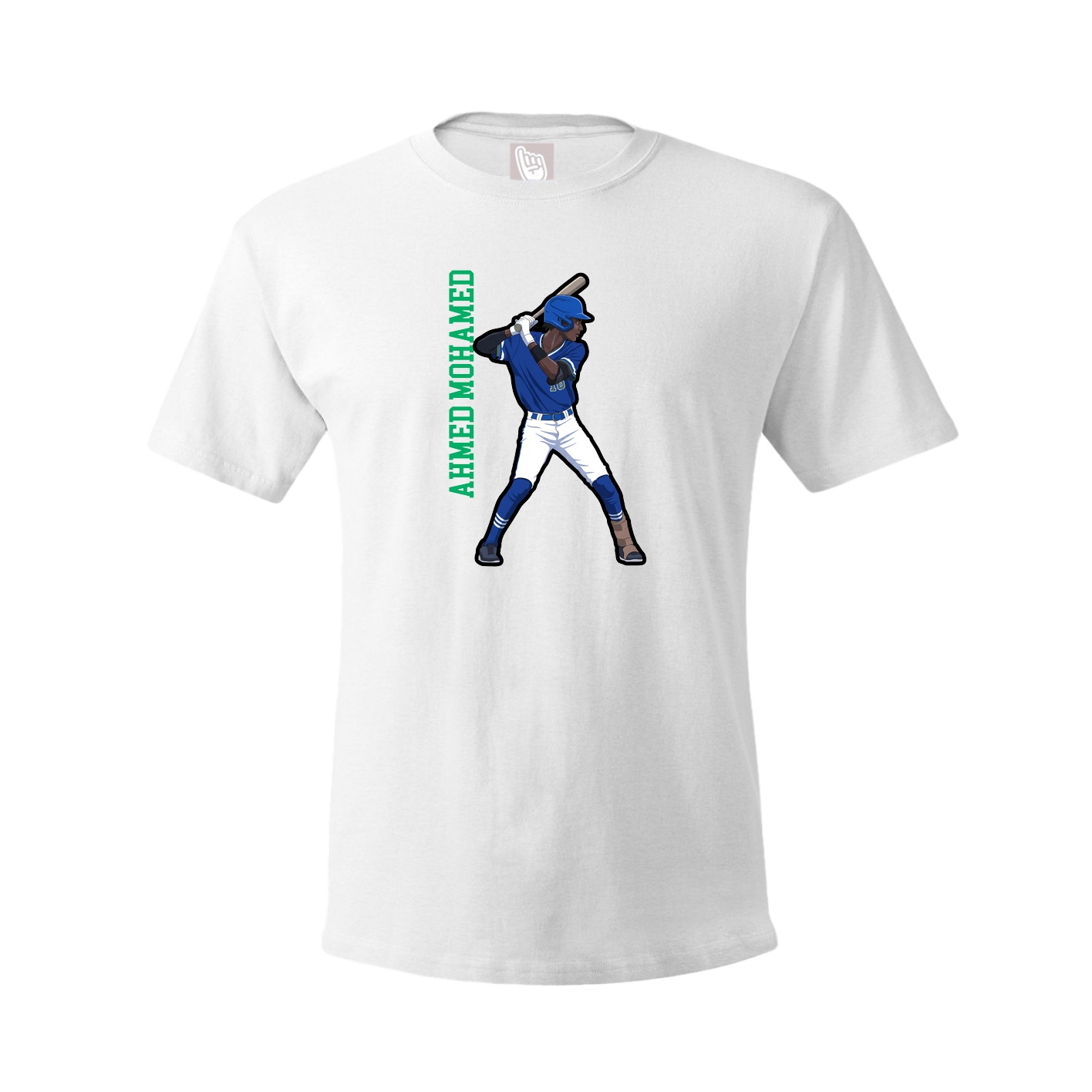 Tee — Name Vertical in White