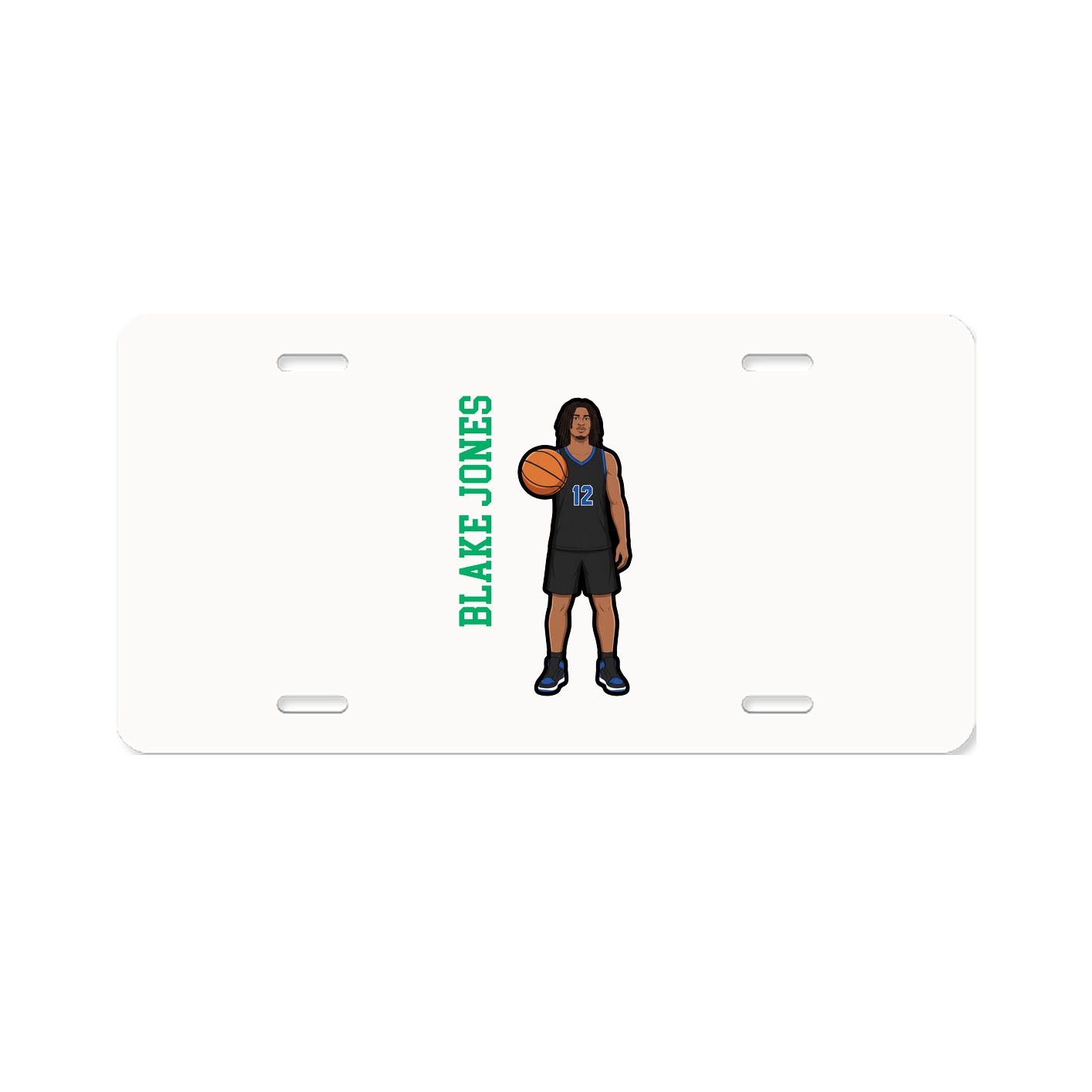 License Plate — Name Vertical in Classic