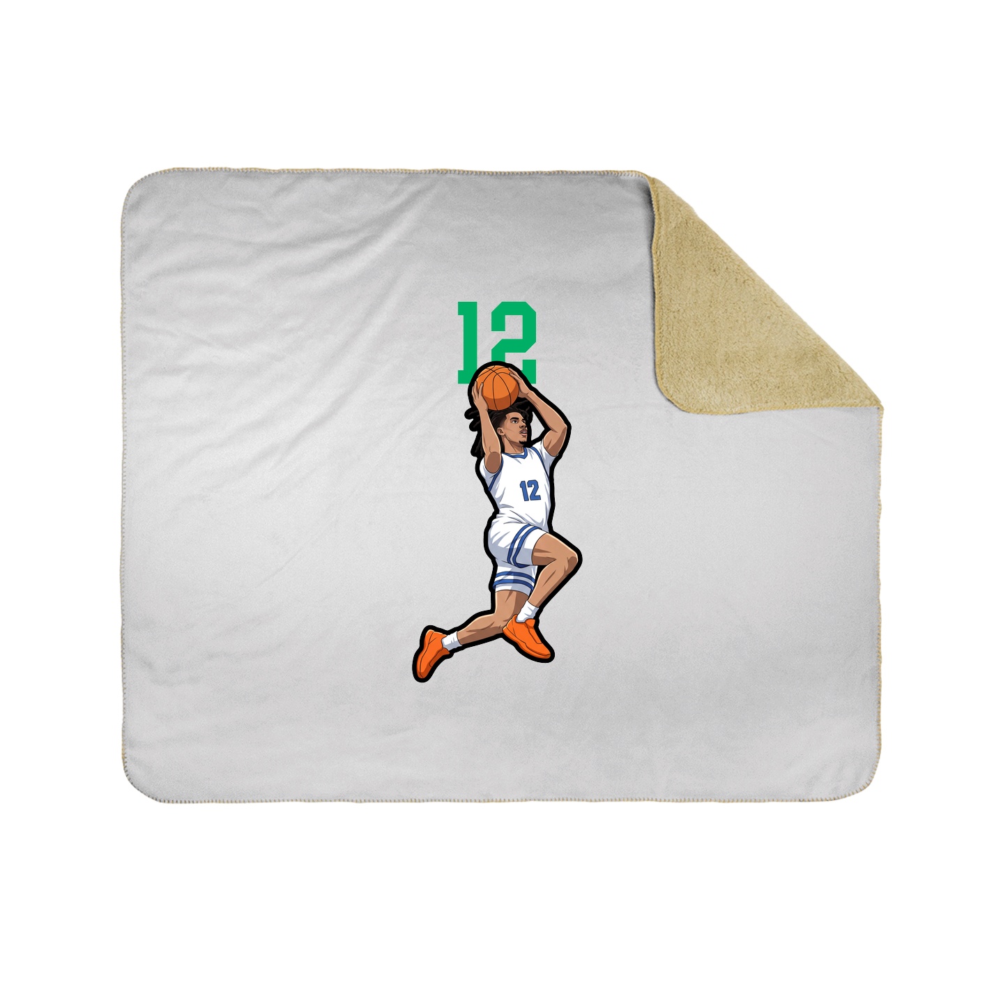 Throw Blanket — Number Top in White