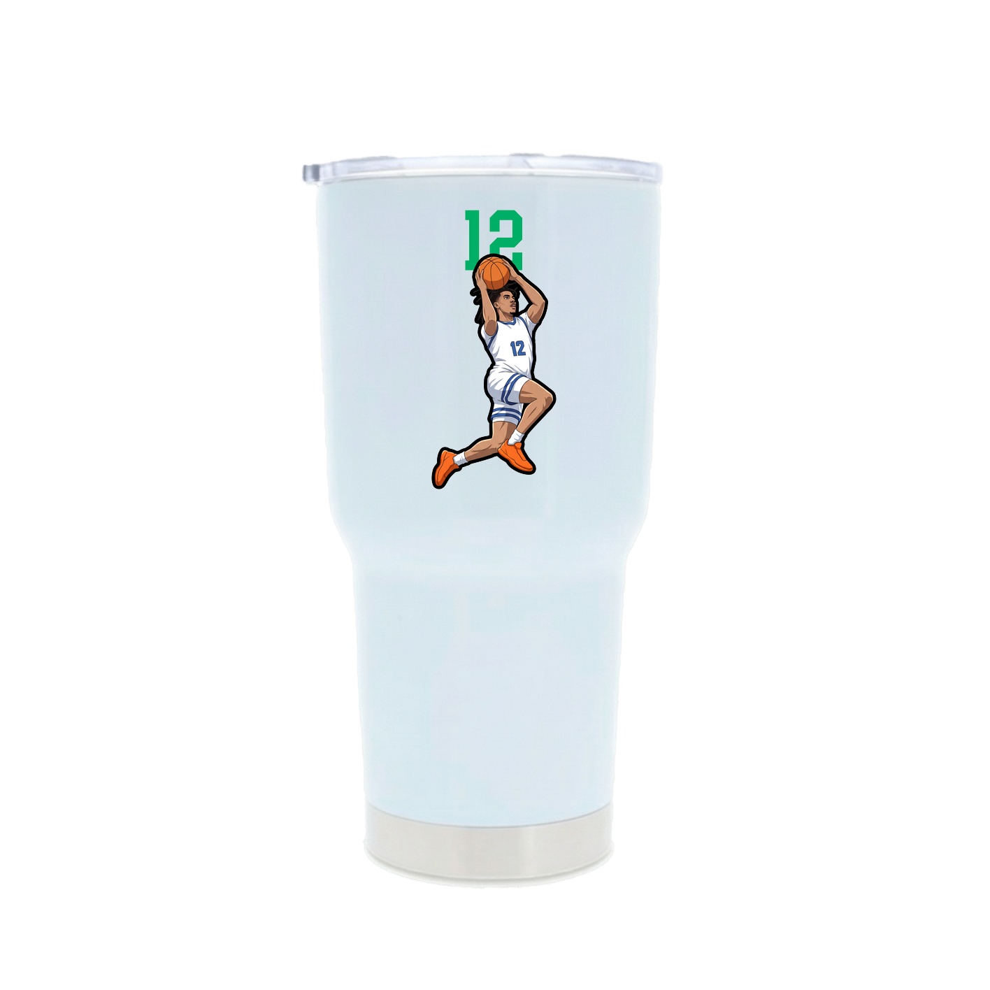 30oz Stainless Steel Tumbler — Number Top in White