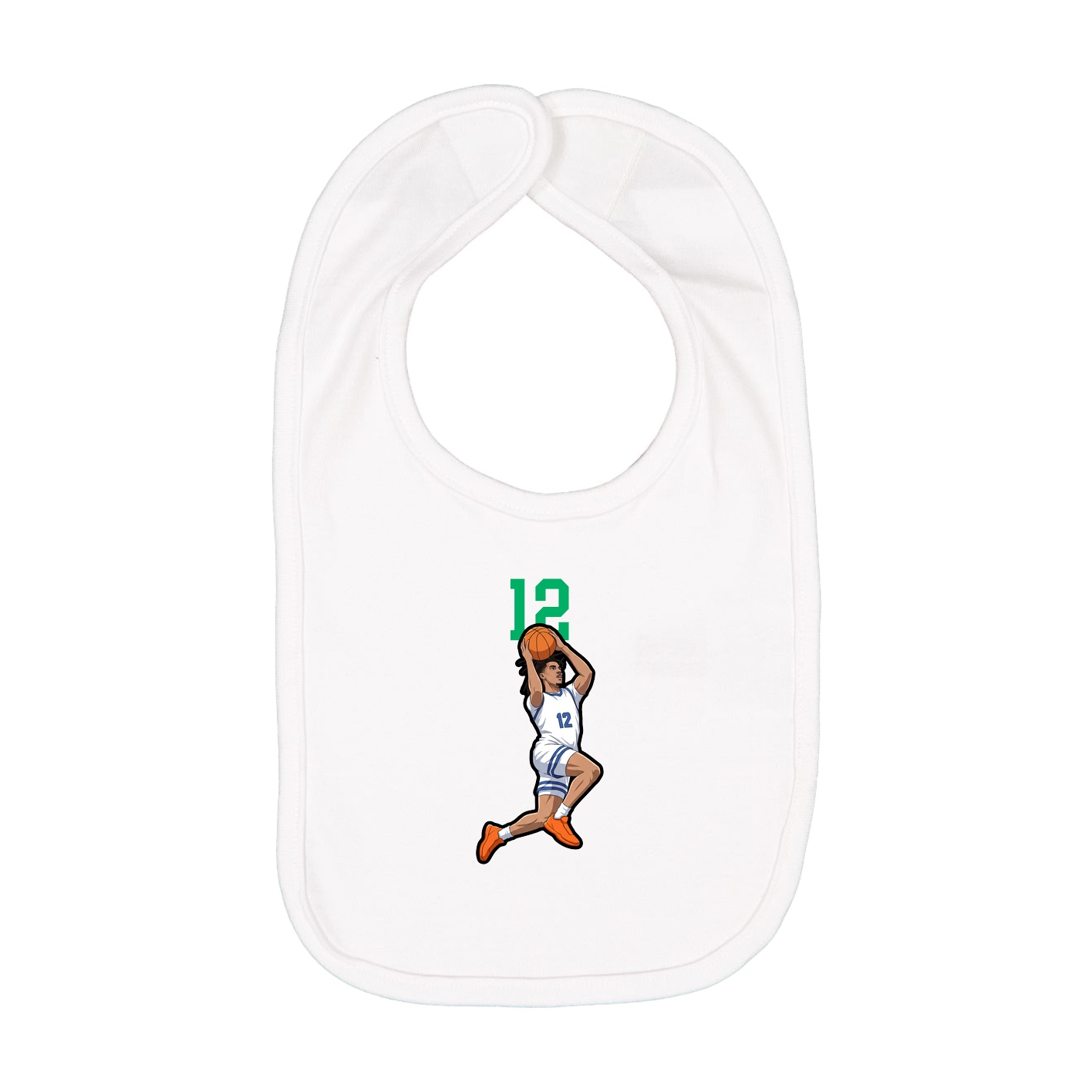 Infant Bib — Number Top in White