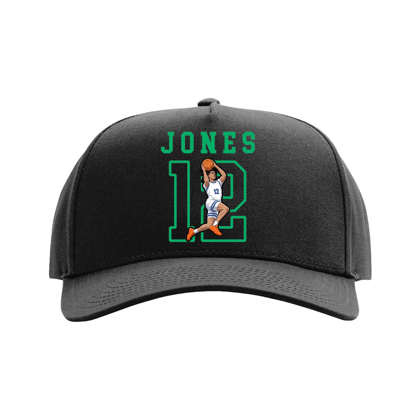 Full Fabric Five-Panel Champ Cap — Shirsey in Black