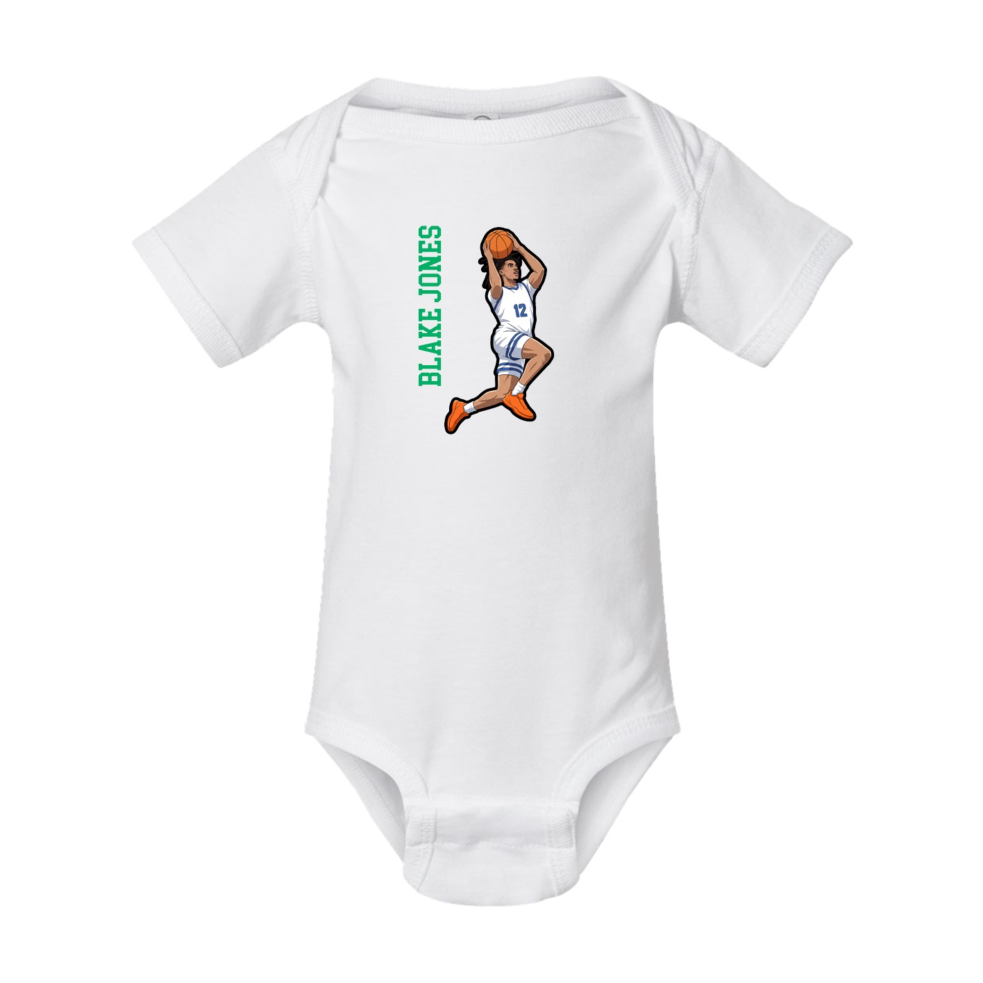 Baby Onesie — Name Vertical in White
