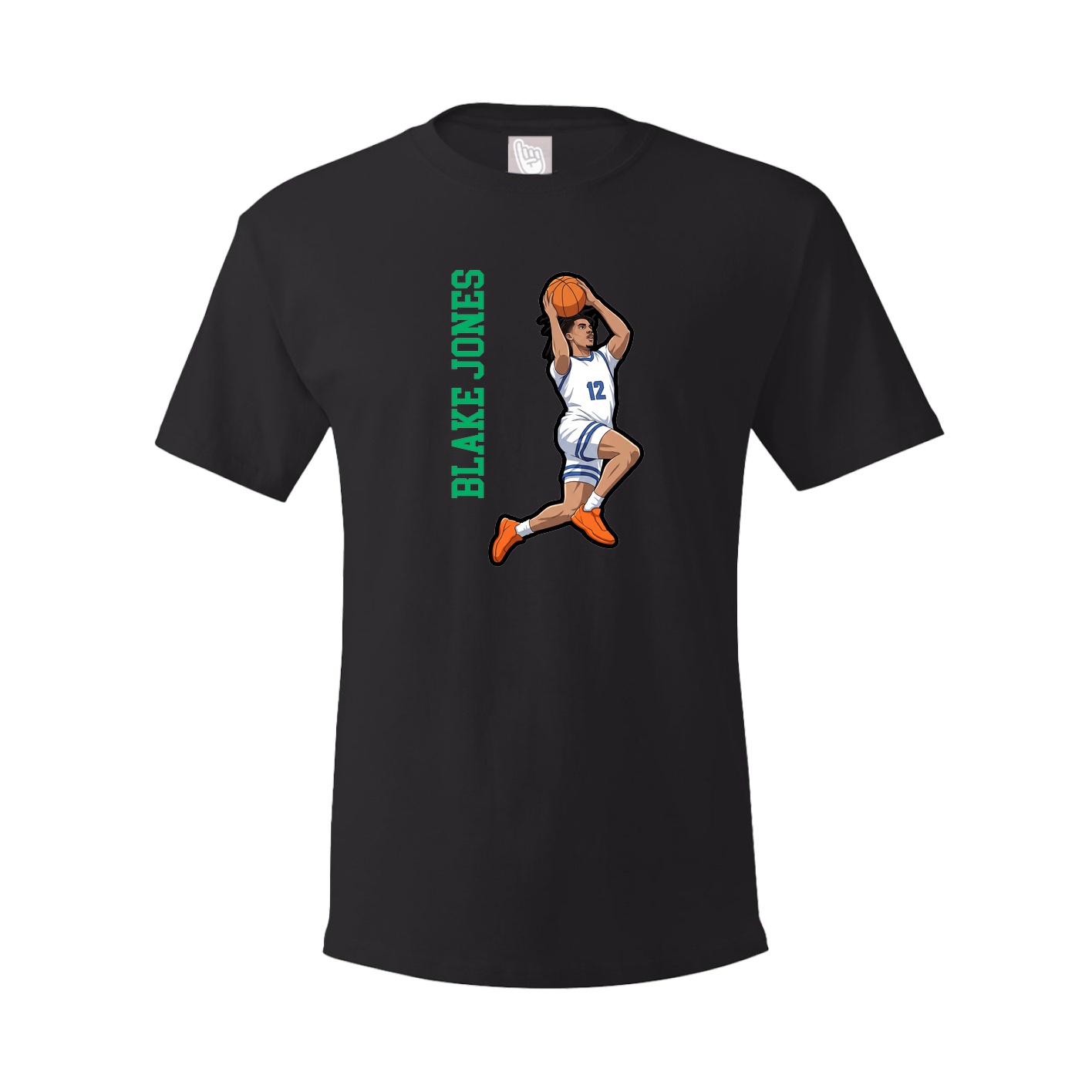 Youth Tee — Name Vertical in Black