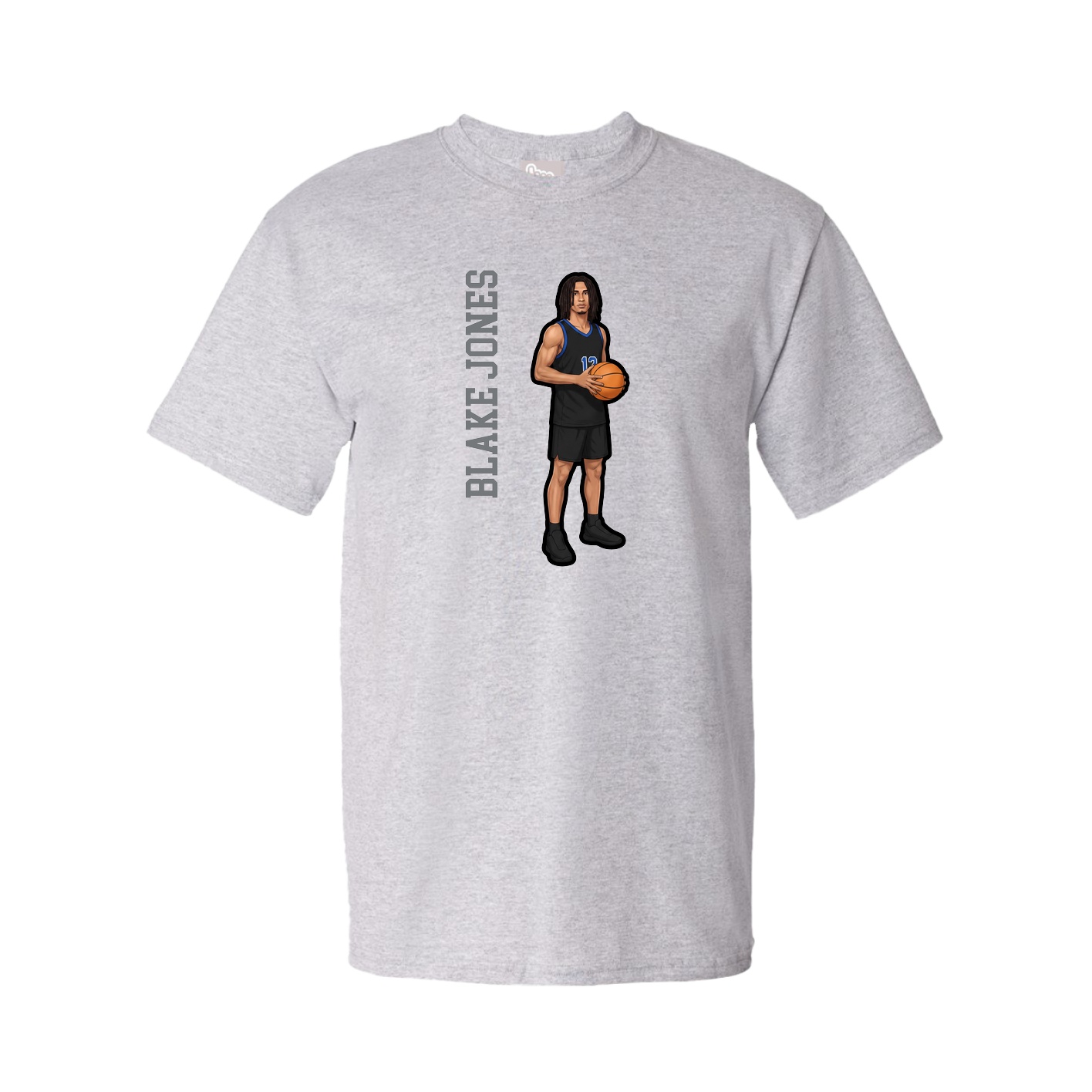 Youth Tee — Name Vertical in Grey
