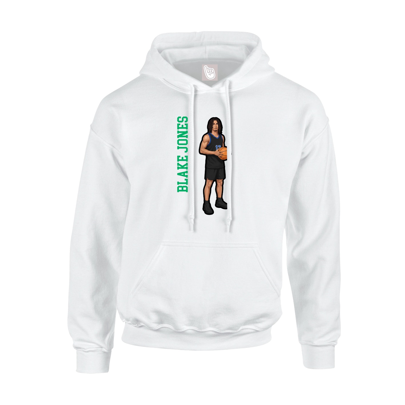 Hoodie — Name Vertical in White
