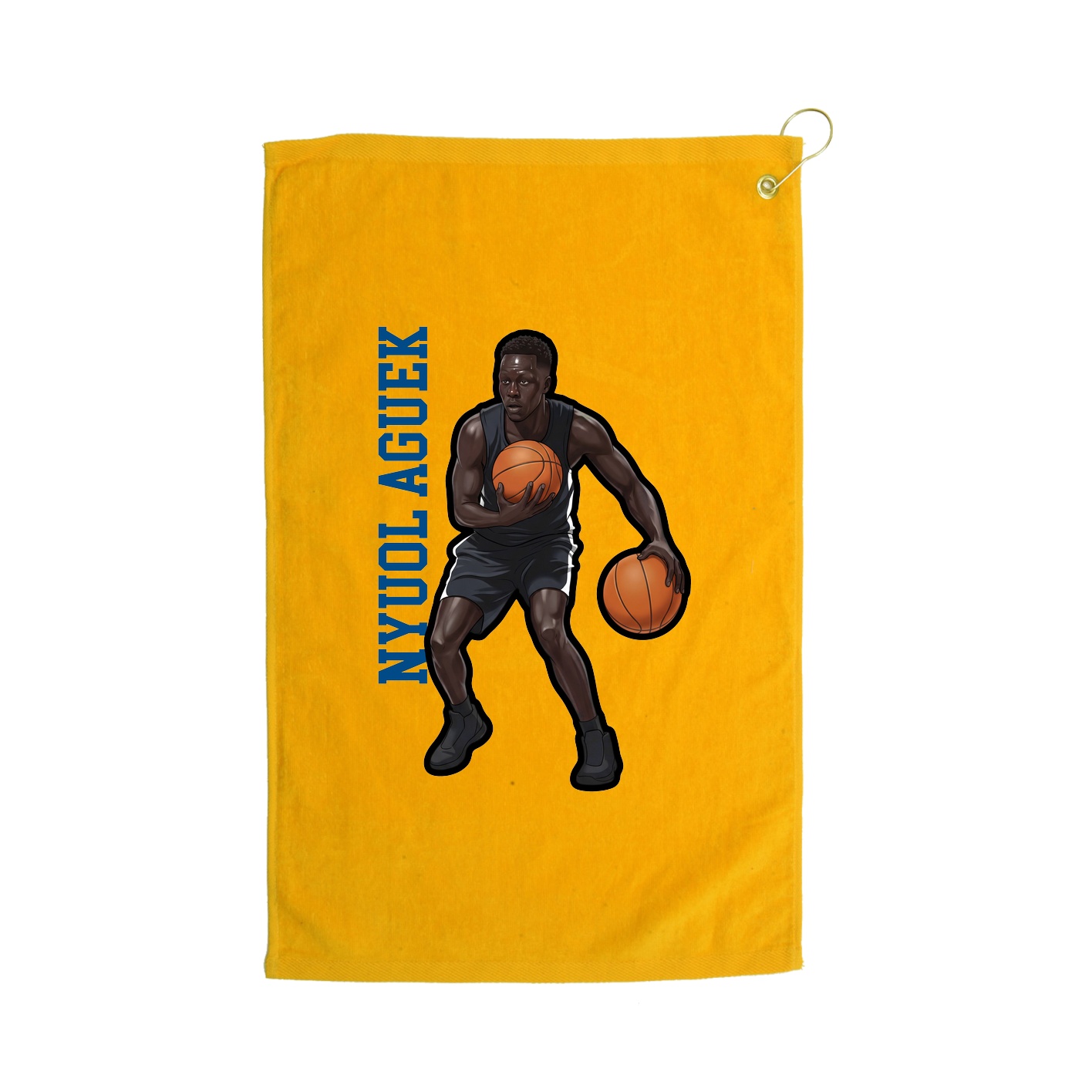 Golf Towel — Name Vertical in Gold
