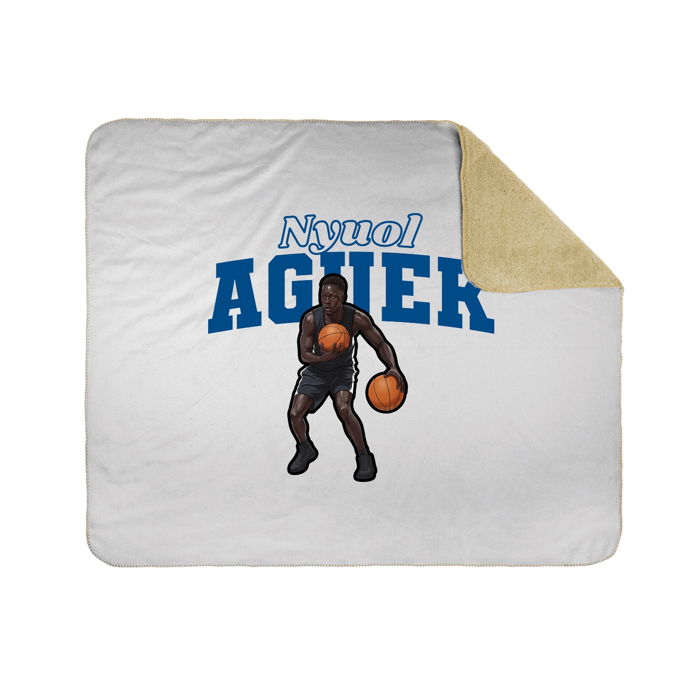 Throw Blanket — Name Arch in White