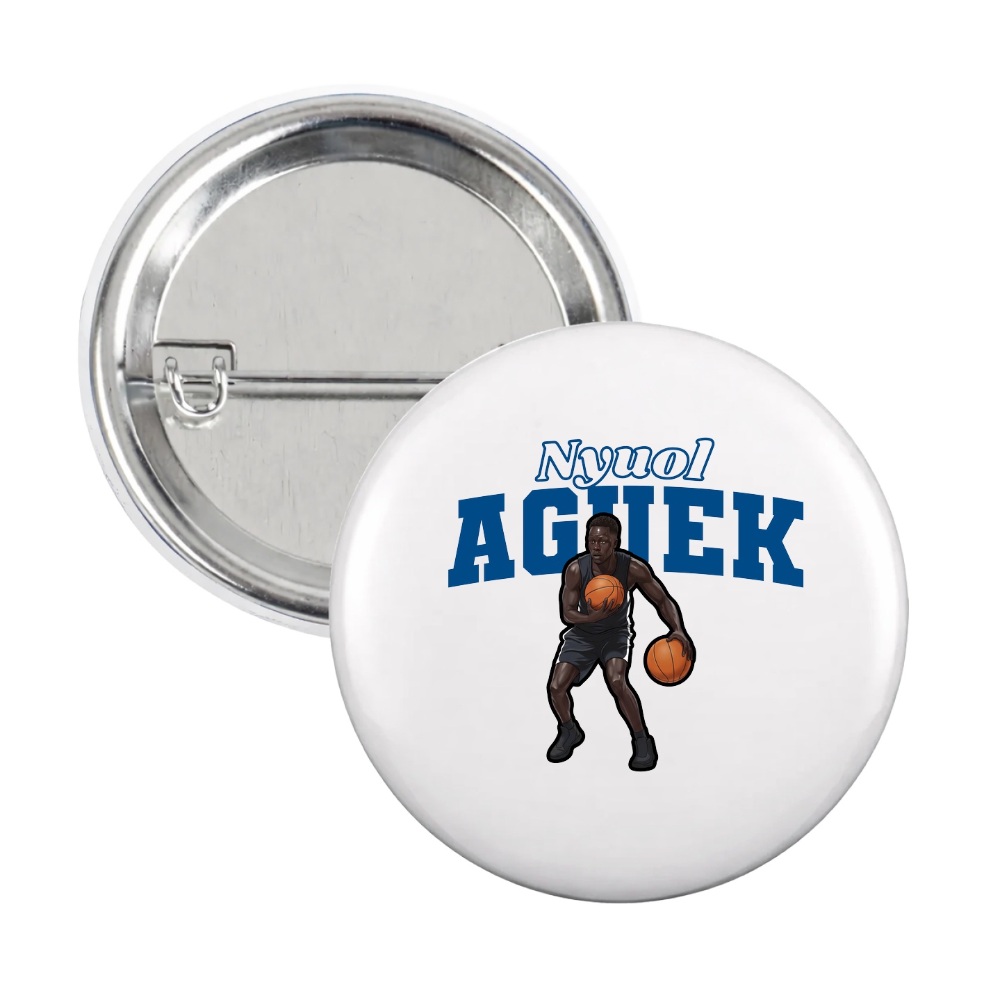 Game Day Button — Name Arch in White