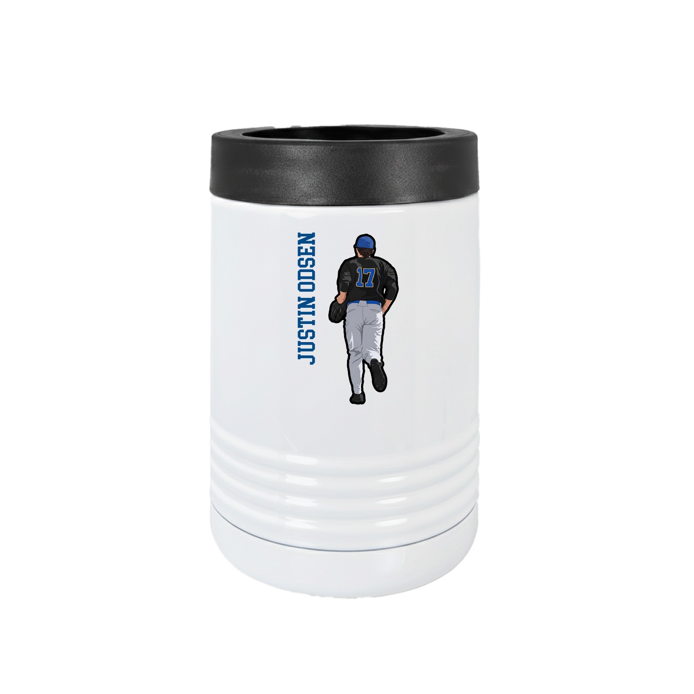 Beverage Holder — Name Vertical in White