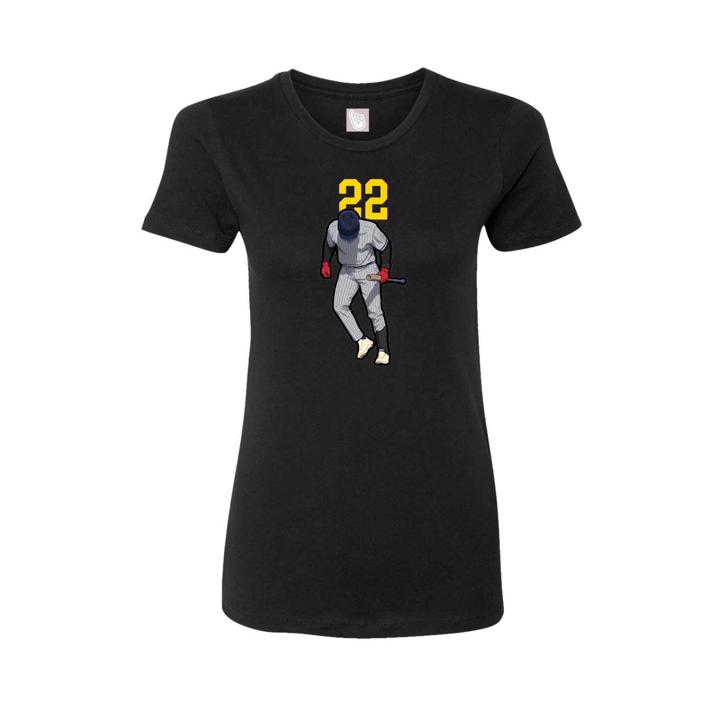 Fitted Women's Tee — Number Top in Black