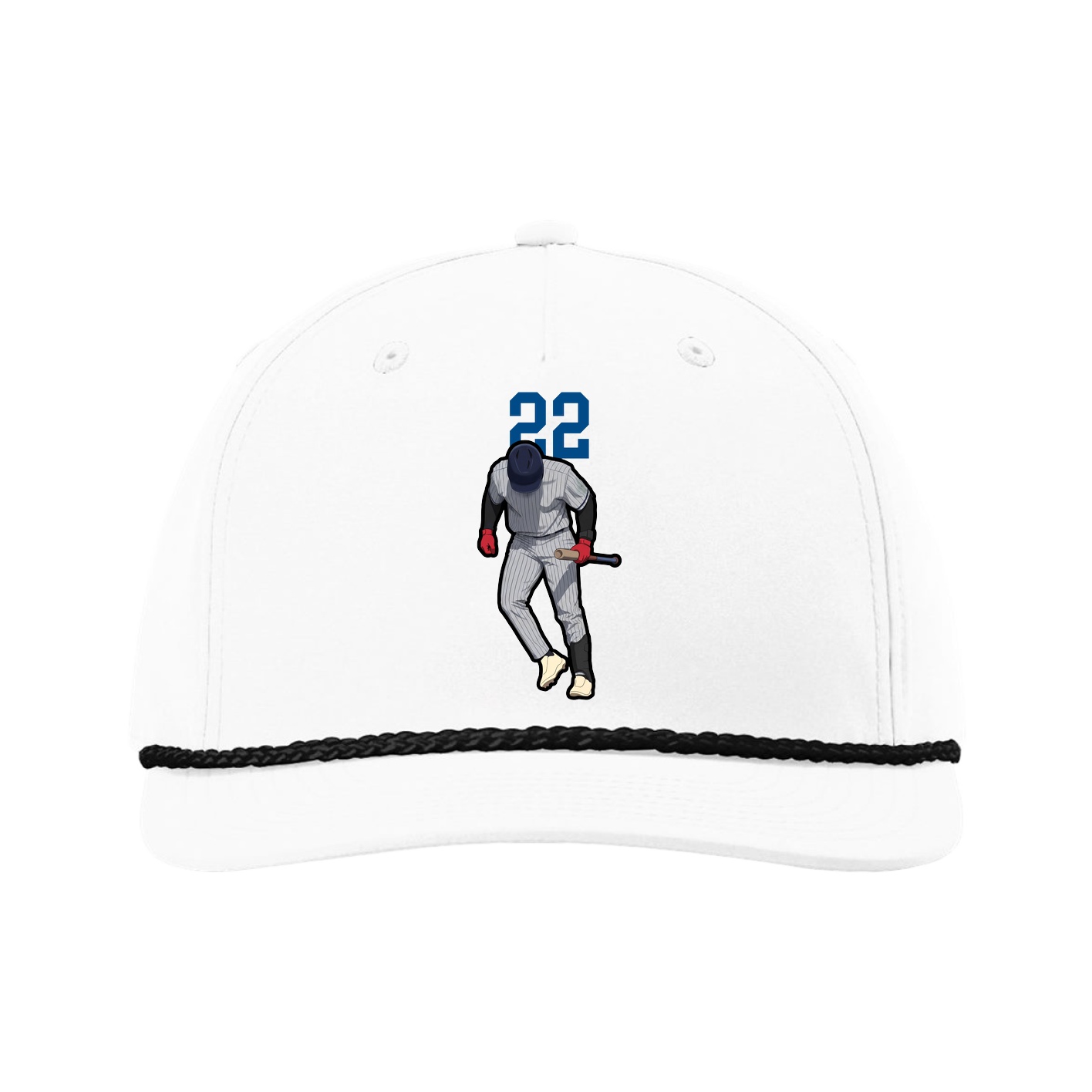 Five-Panel Classic Rope Cap — Number Top in White