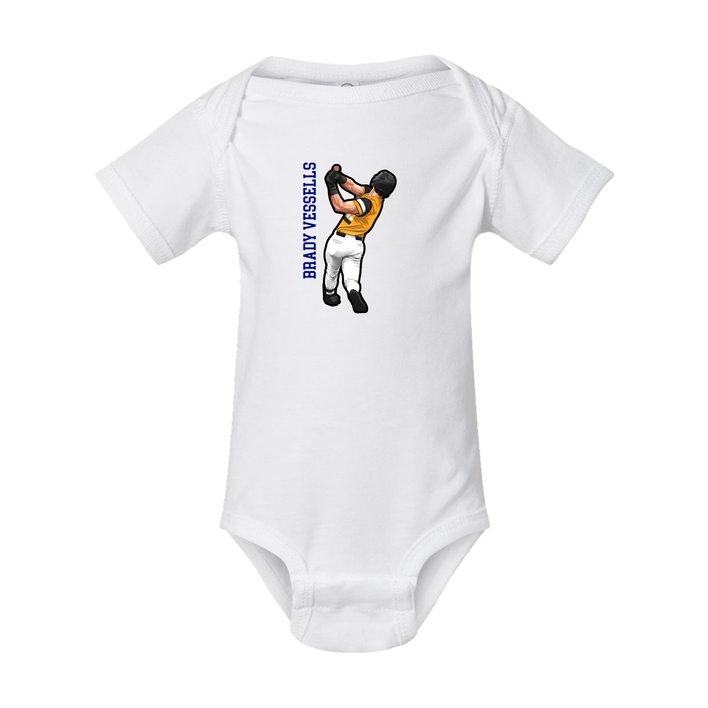 Baby Onesie — Name Vertical in White