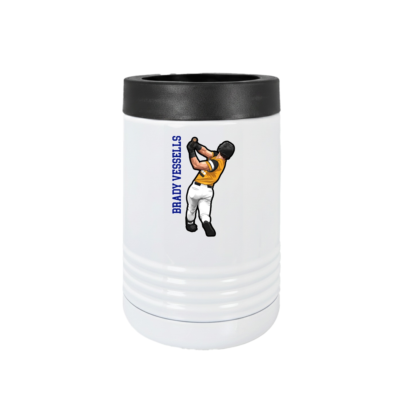 Beverage Holder — Name Vertical in White