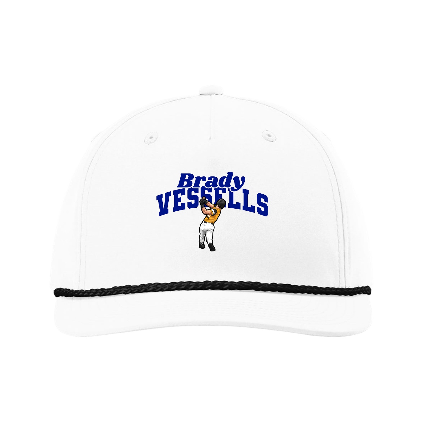 Five-Panel Classic Rope Cap — Signature Arch in White