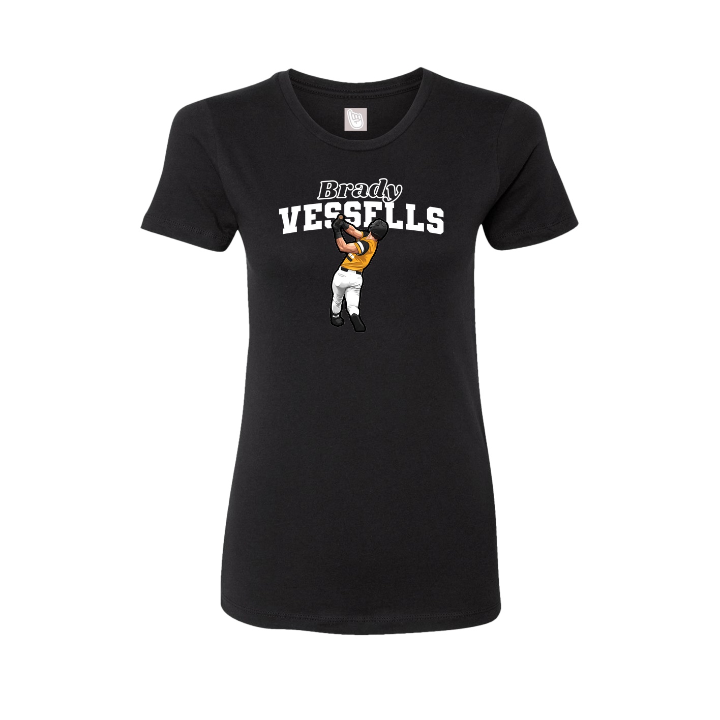 Fitted Women's Tee — Name Arch in Black