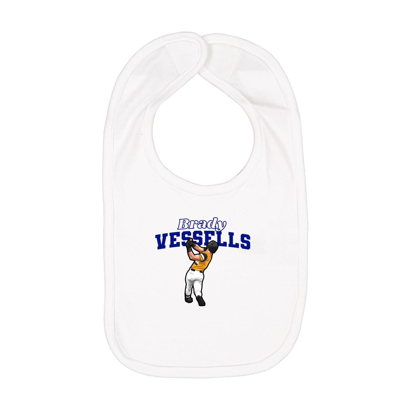 Infant Bib — Name Arch in White