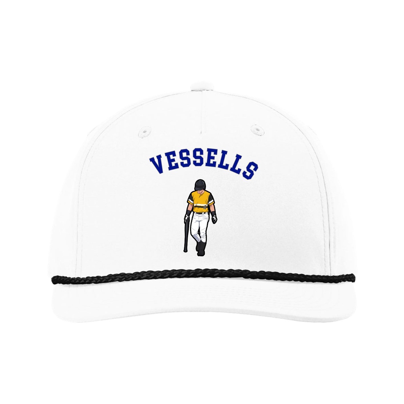 Five-Panel Classic Rope Cap — Shirsey Arch in White