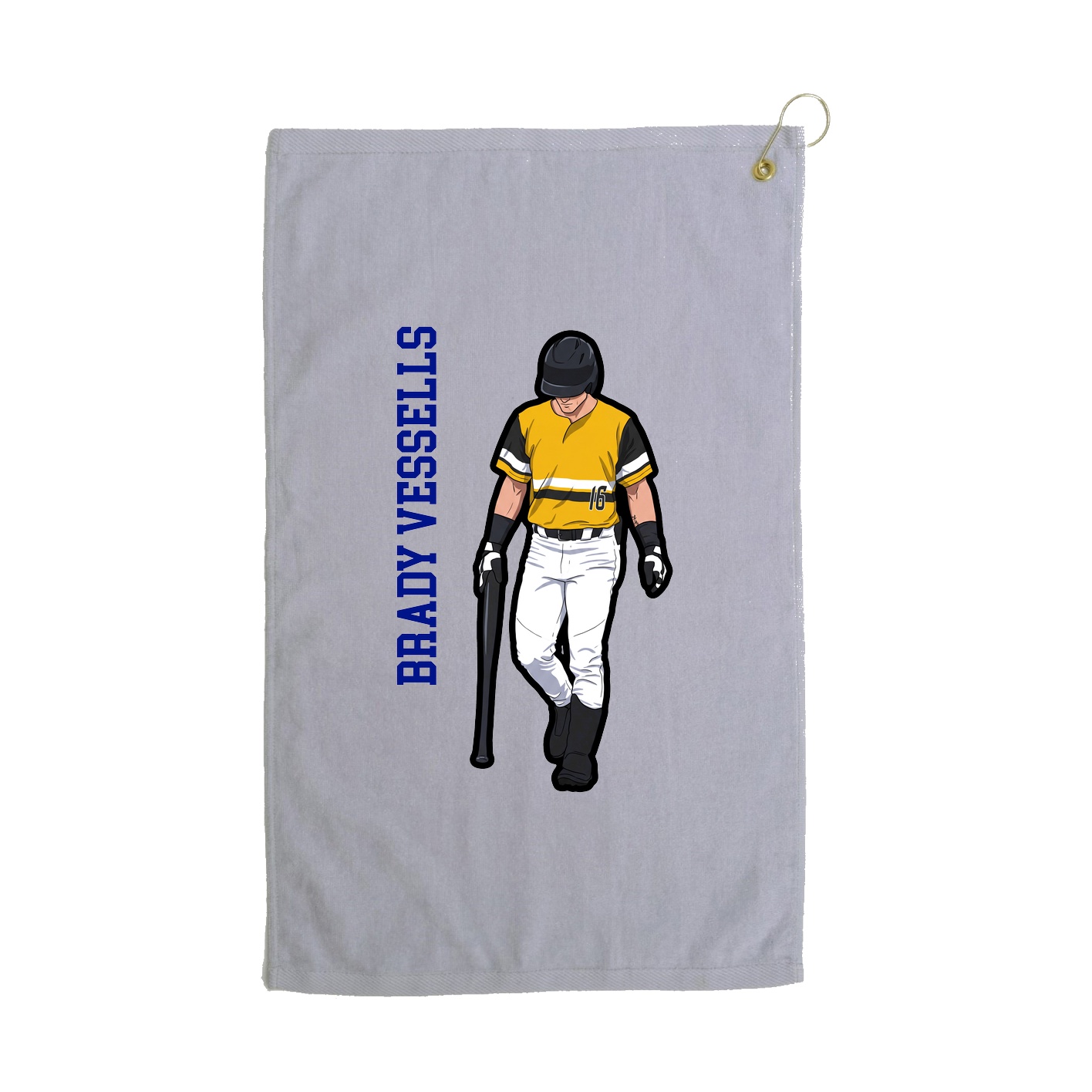 Golf Towel — Name Vertical in Grey