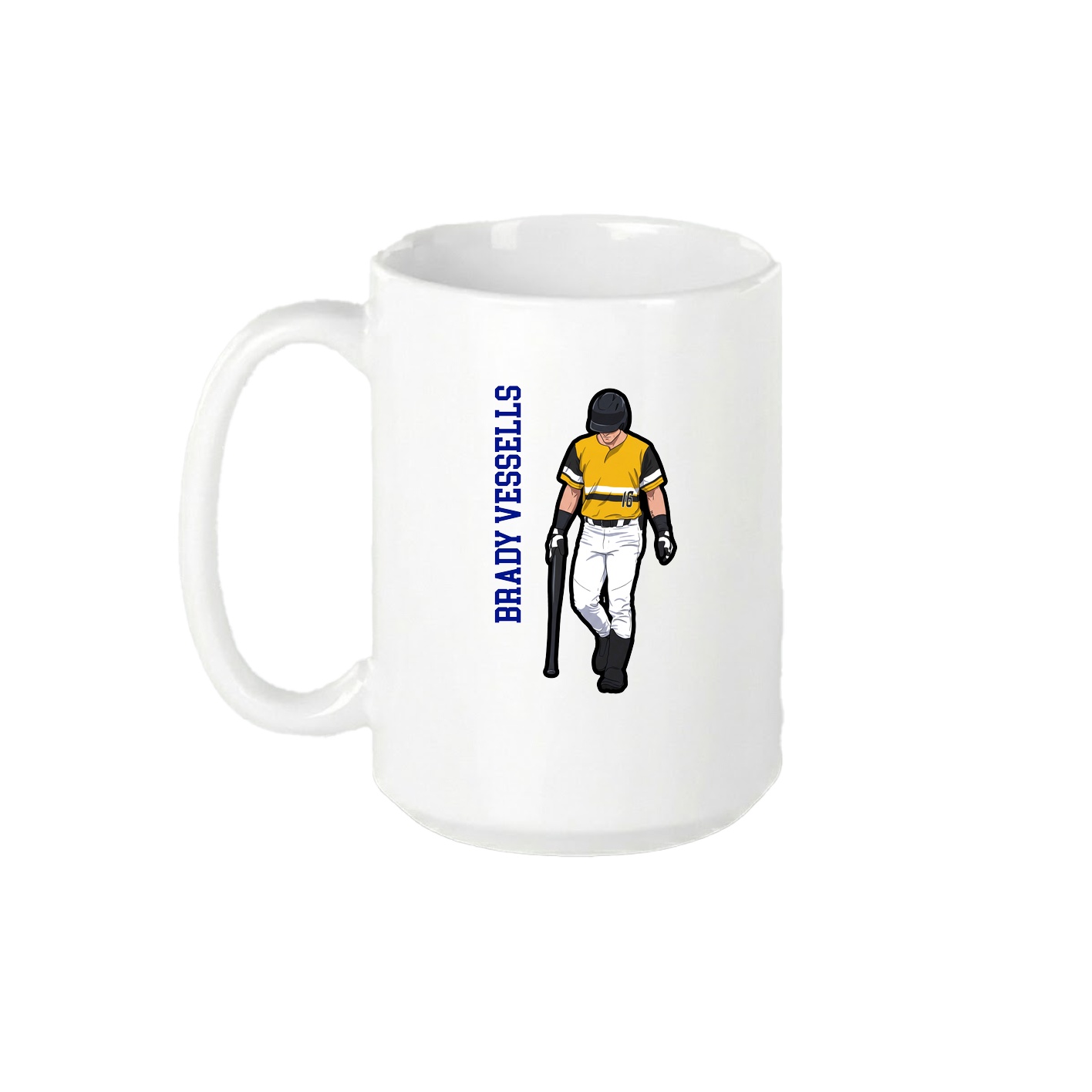 15oz Coffee Mug — Name Vertical in White
