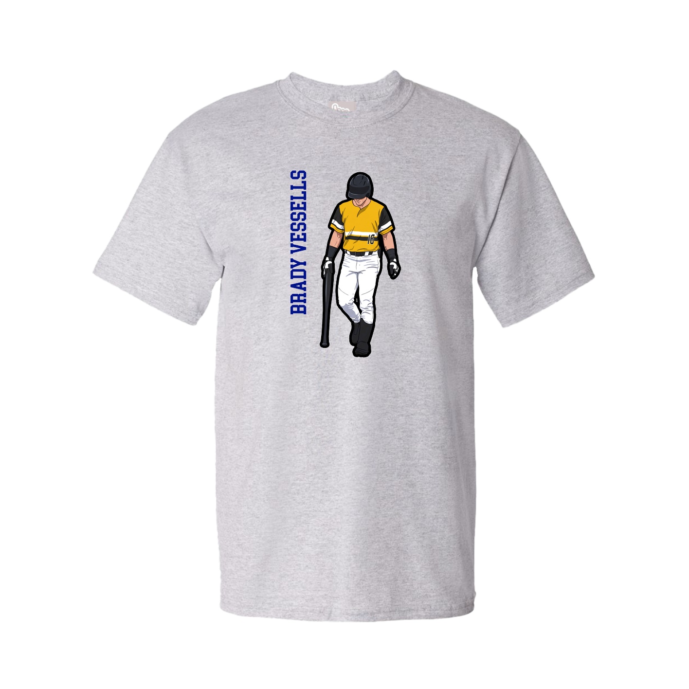 Tee — Name Vertical in Grey