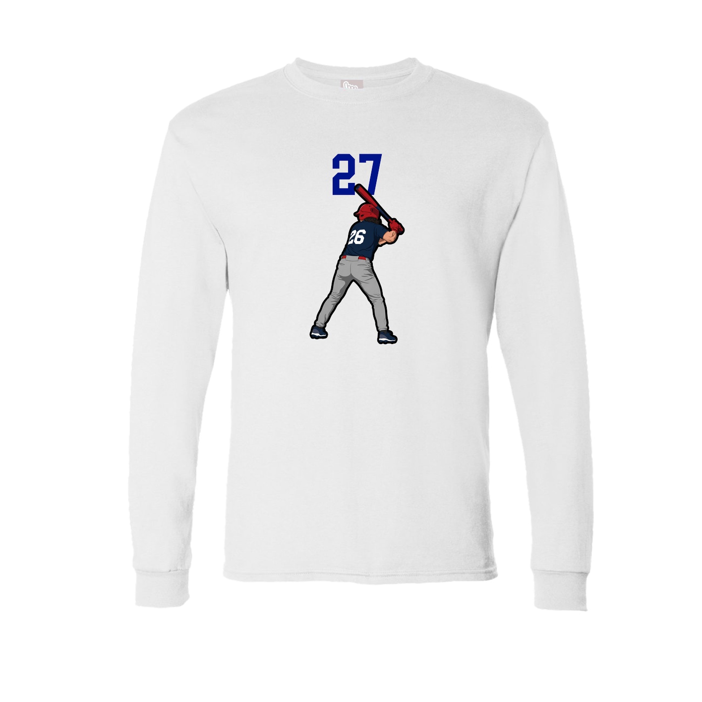 Long Sleeve Tee — Number Top in White