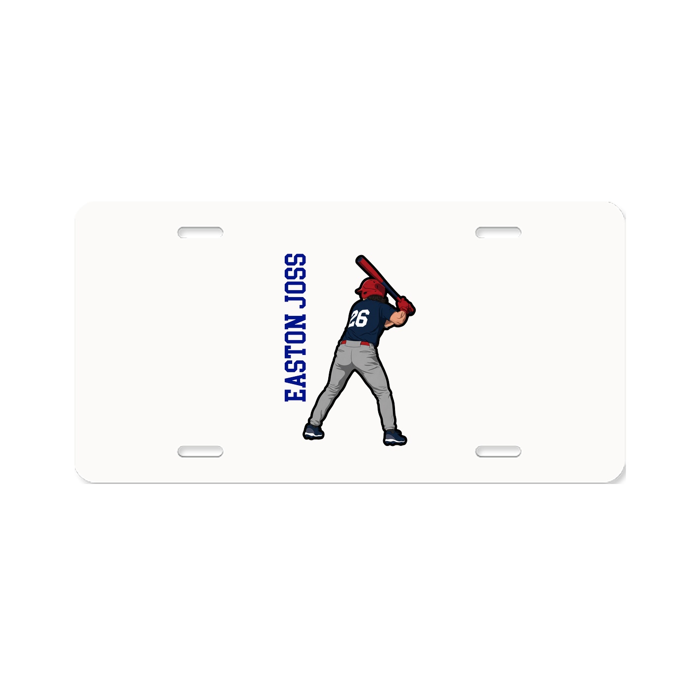 License Plate — Name Vertical in Classic