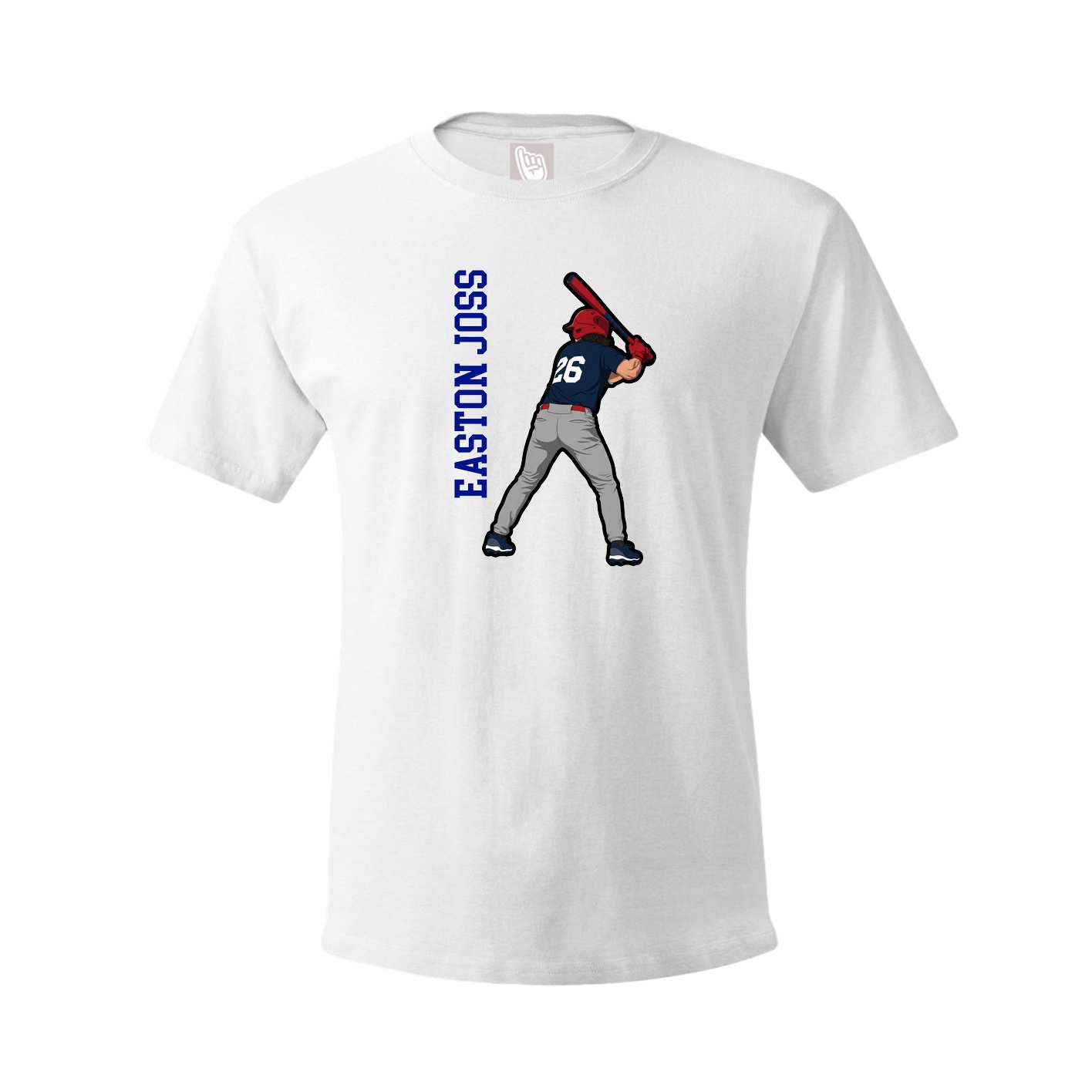 Youth Tee — Name Vertical in White