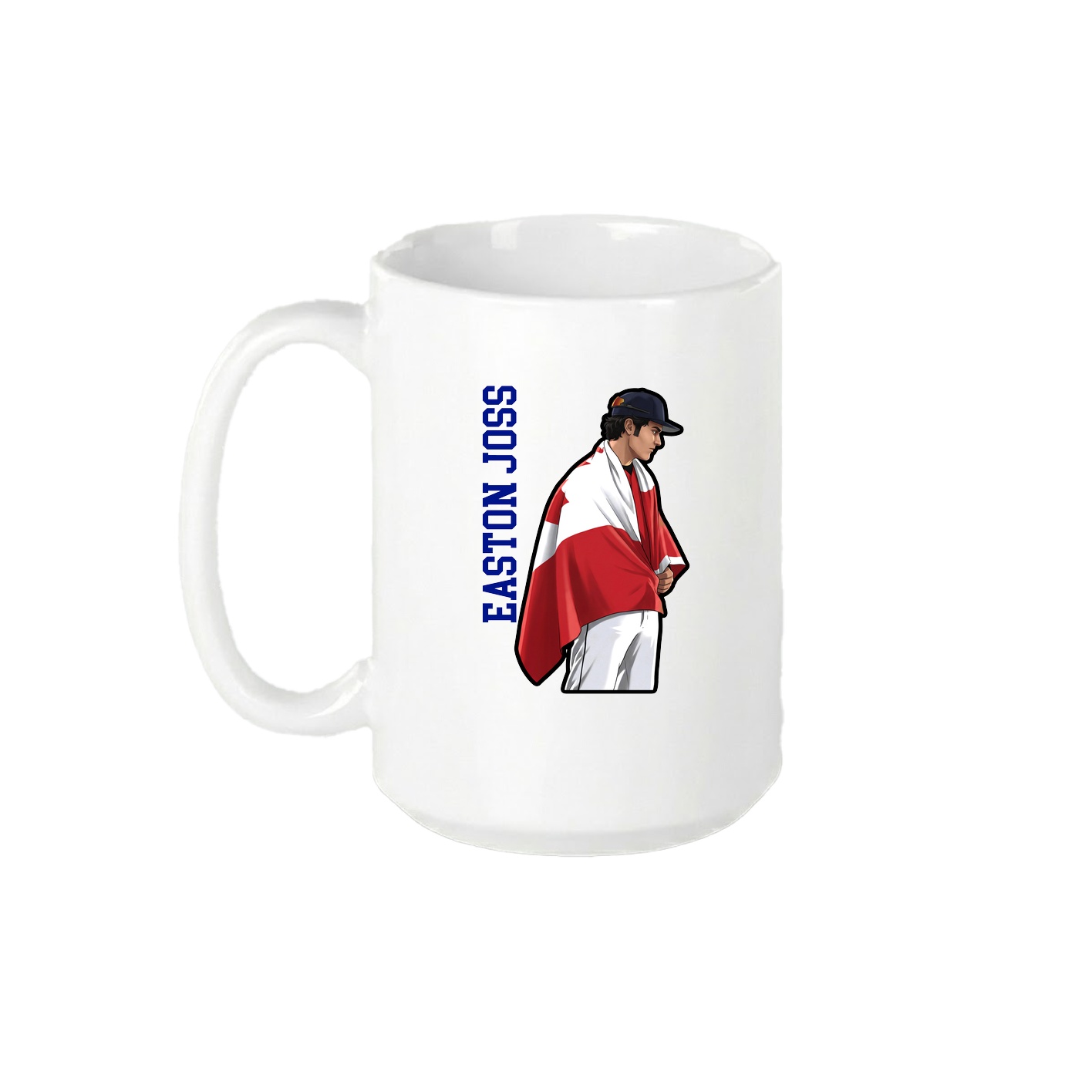 15oz Coffee Mug — Name Vertical in White