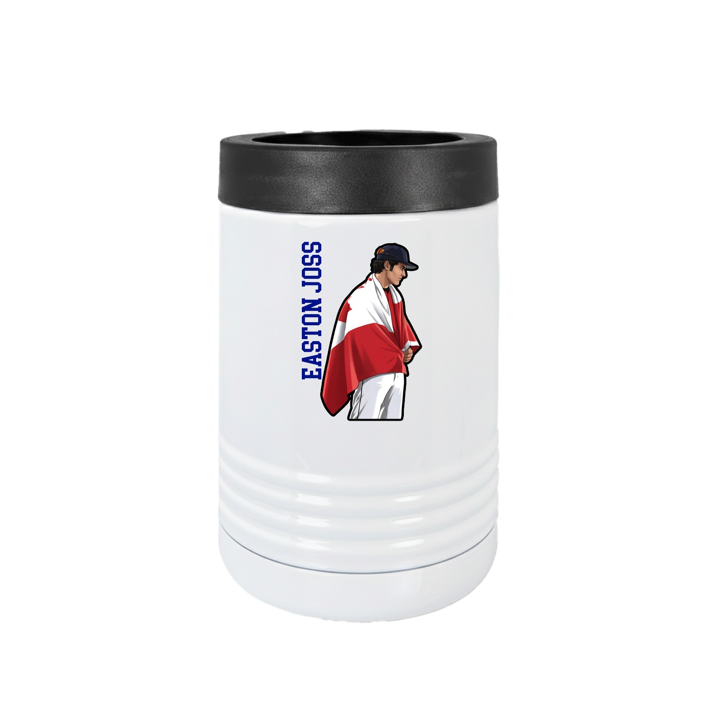 Beverage Holder — Name Vertical in White