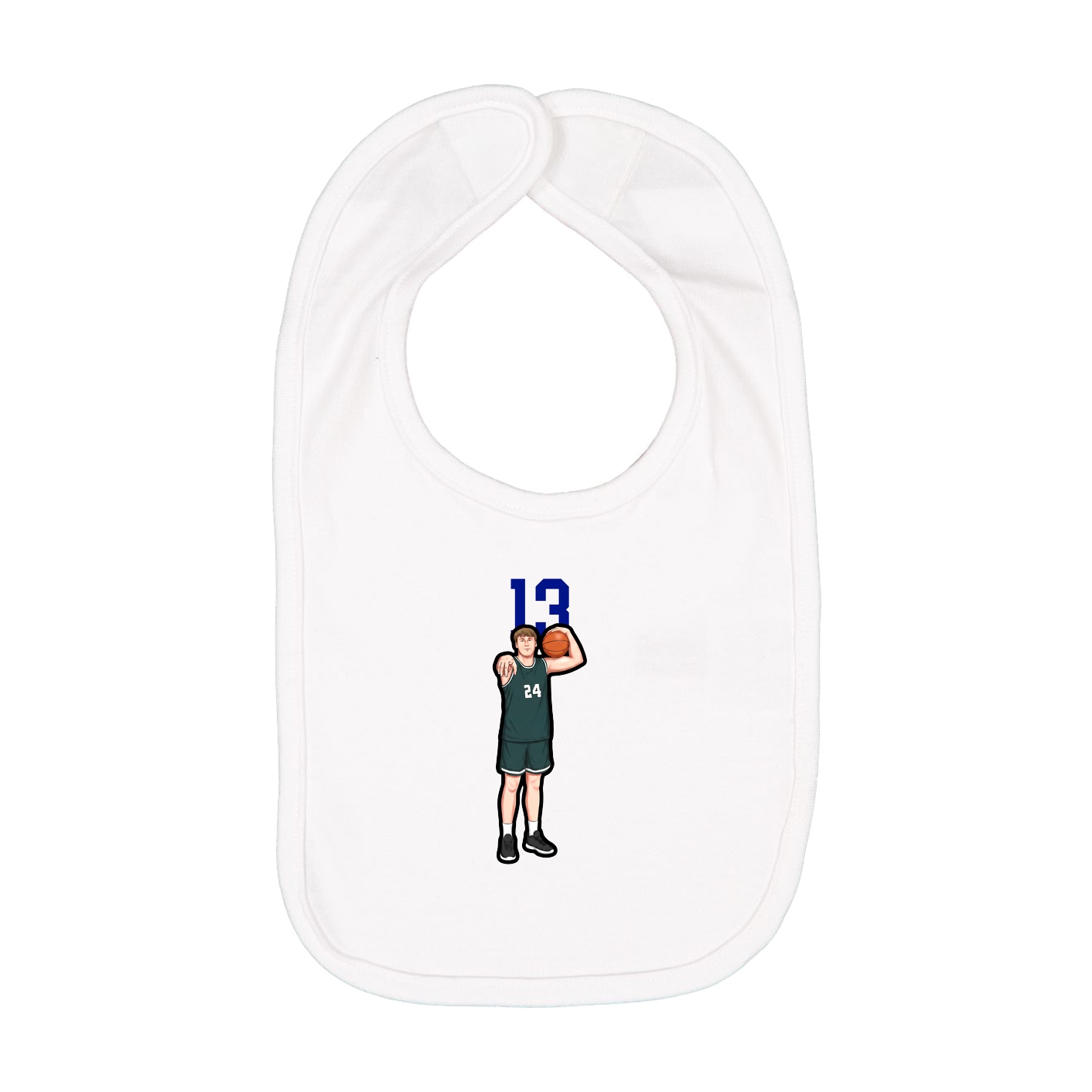 Infant Bib — Number Top in White