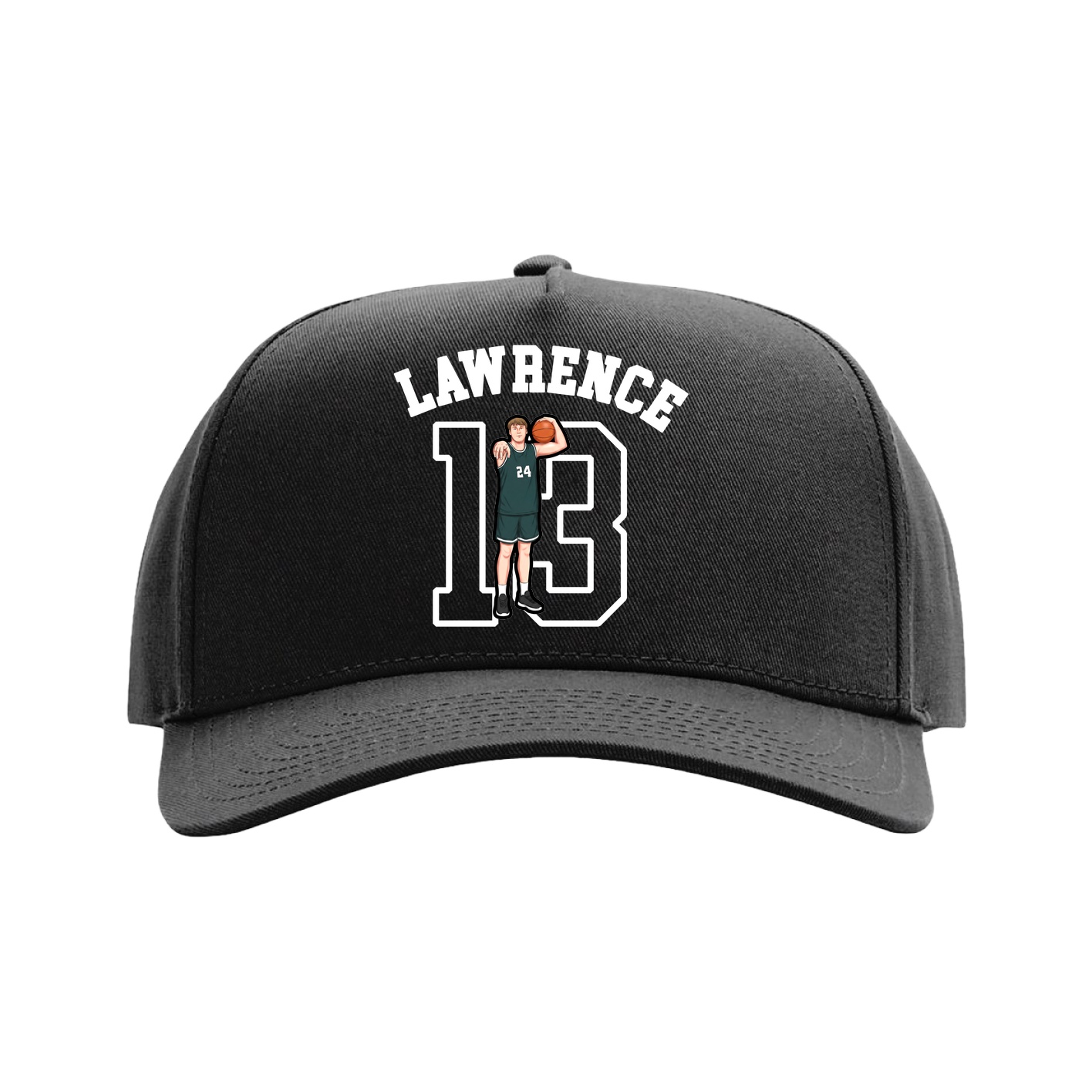 Full Fabric Five-Panel Champ Cap — Shirsey Arch in Black