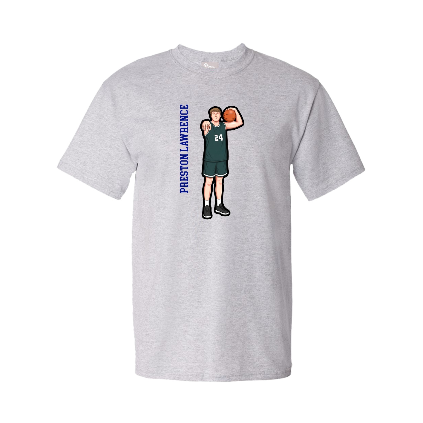 Youth Tee — Name Vertical in Grey