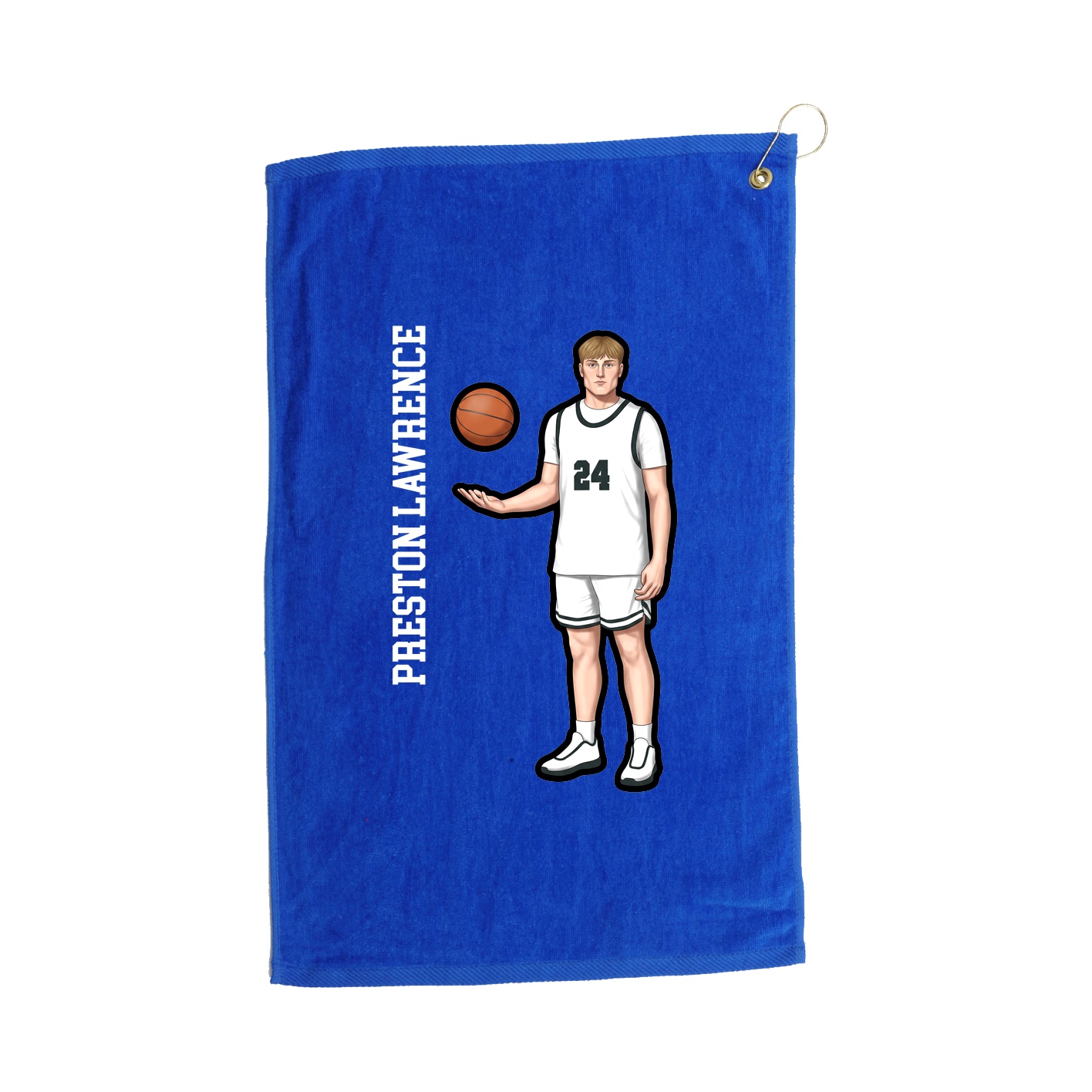 Golf Towel — Name Vertical in Royal